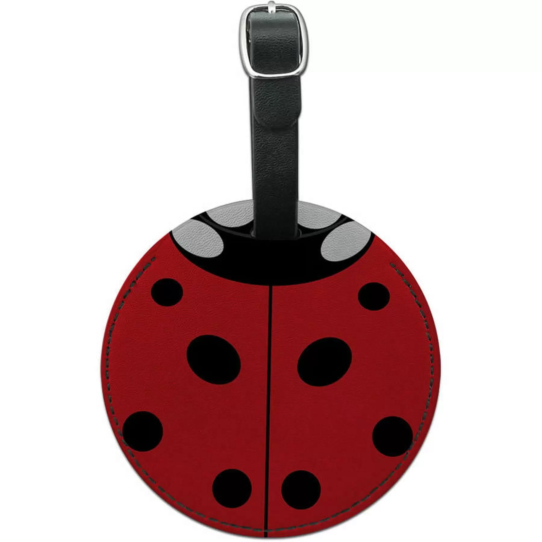 Lady Bug Ladybug Insect Round Leather Luggage ID Tag Suitcase Carry-On