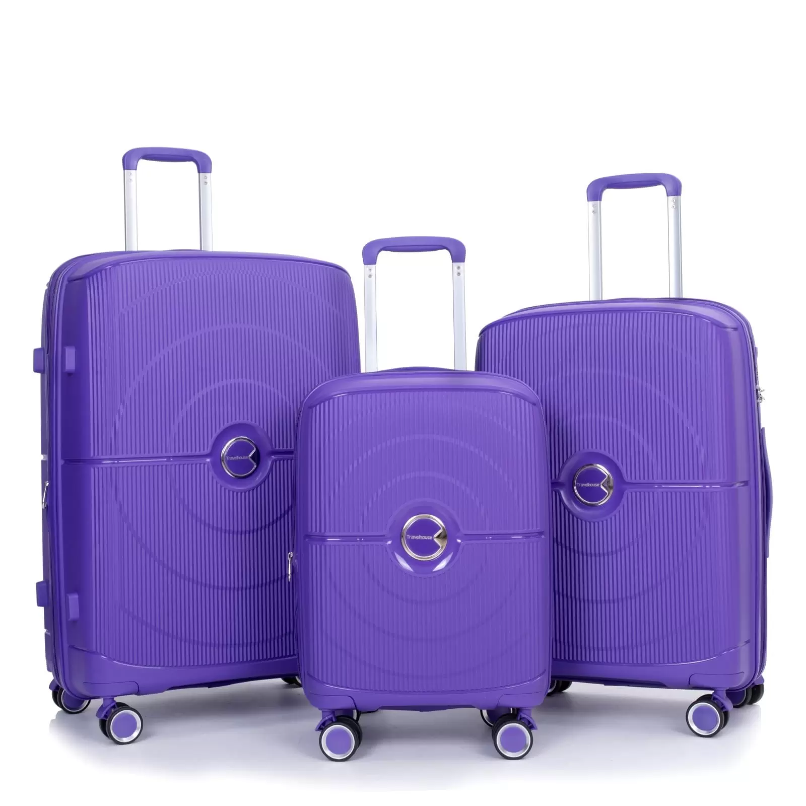 Landisun Luggage Sets 3 Piece. Hard Shell Expandable Suitcase Set with Spinner Wheels TSA Lock Carry on and Checked Luggage. Purple