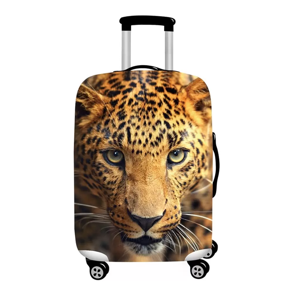 Leadrop 3D Leopard Print Travel Elastic Protective Cover for 18-28 Inch Luggage Suitcase