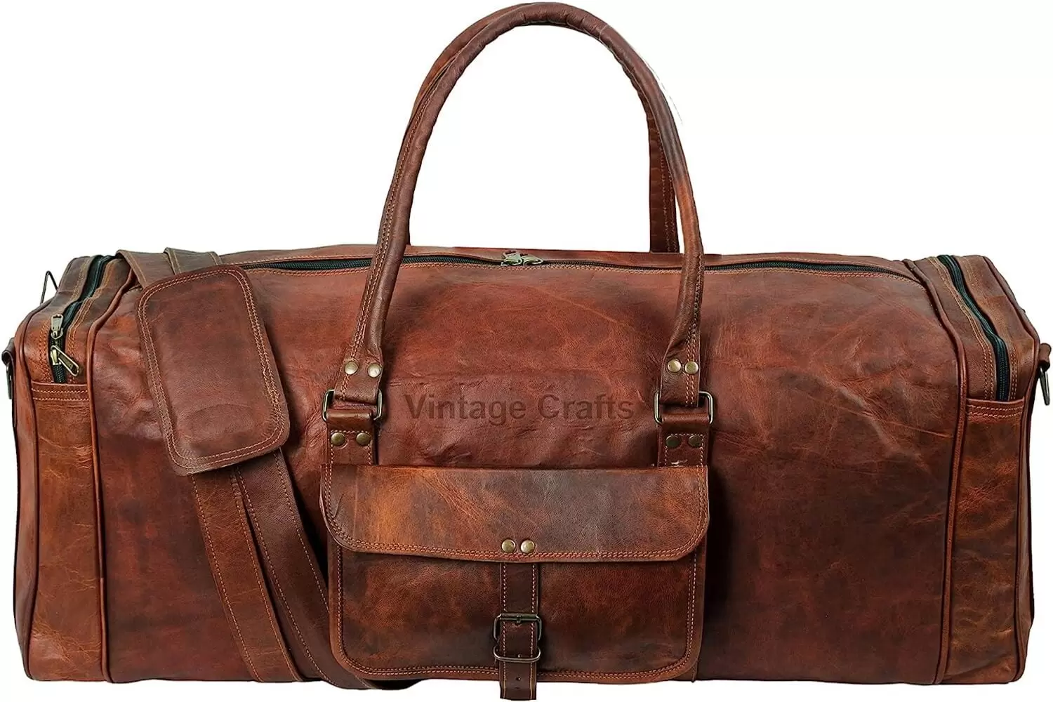 Leather Duffel Single Pocket Travel Gym Sports Weekender Overnight Bag