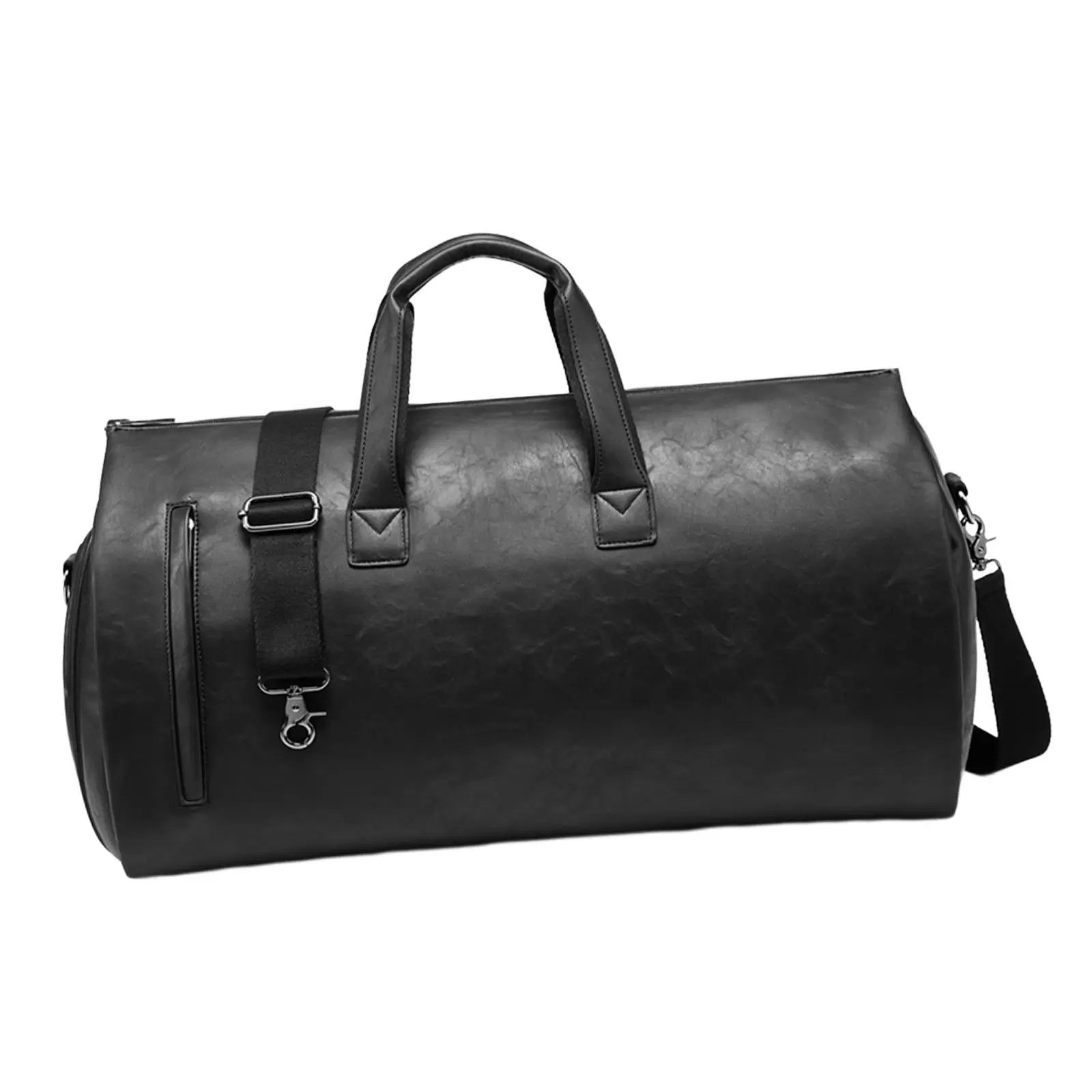 Leather Duffle Bag Extra Large Lightweight Weekender Bag Business Travel Bag Black