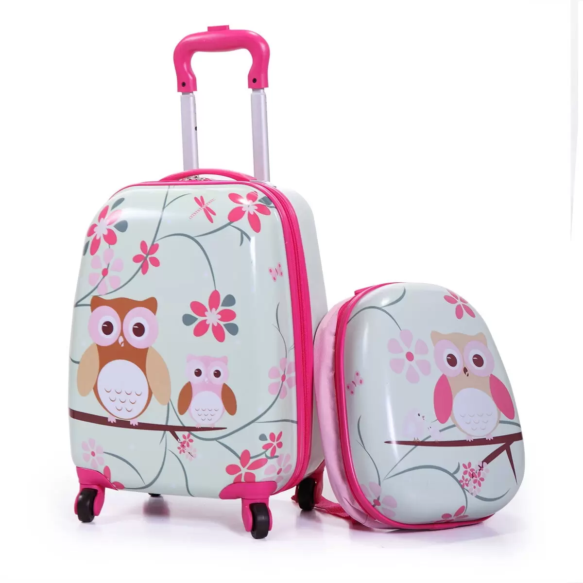 LemoHome 2 PCS Kids Luggage Set. 12 Backpack and 16 Spinner Case with 4 Universal Wheels. Travel Suitcase for Boys Girls