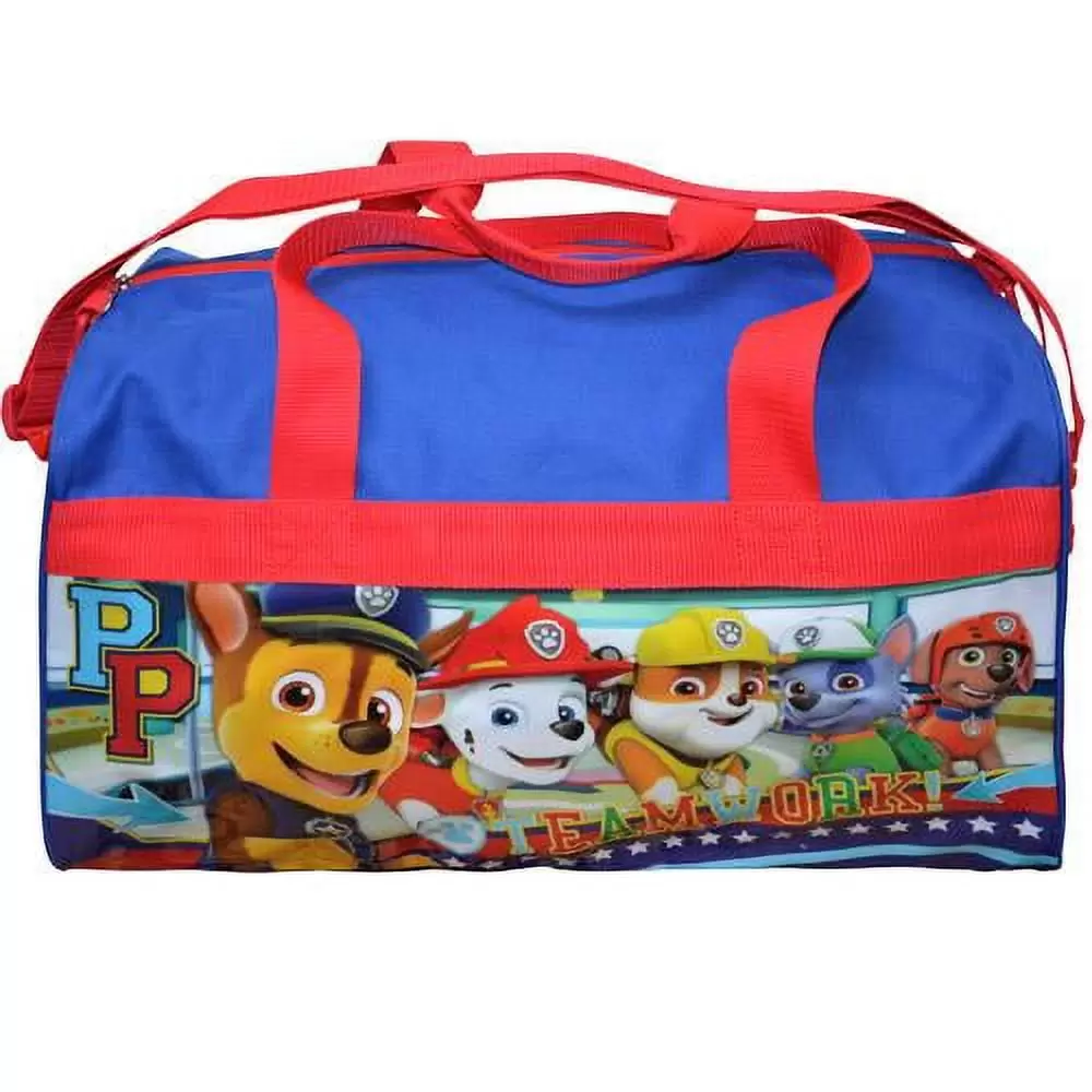 Licensed Paw Patrol 600D Polyester Duffle Bag with printed PVC Side Panels