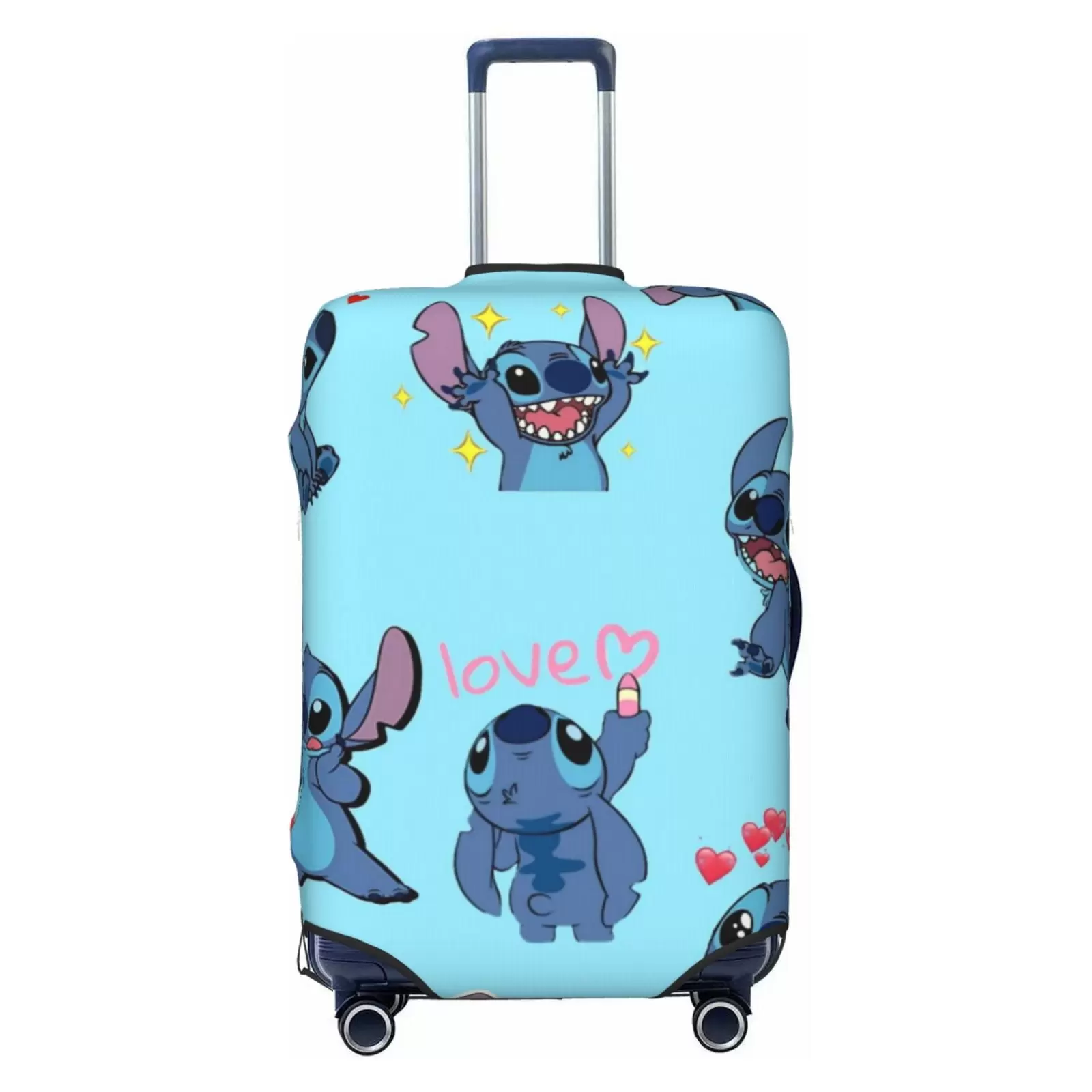 Lilo Stitch Pattern Protective Suitcase Cover Elastic Travel Luggage Cover Organizers Fits Small