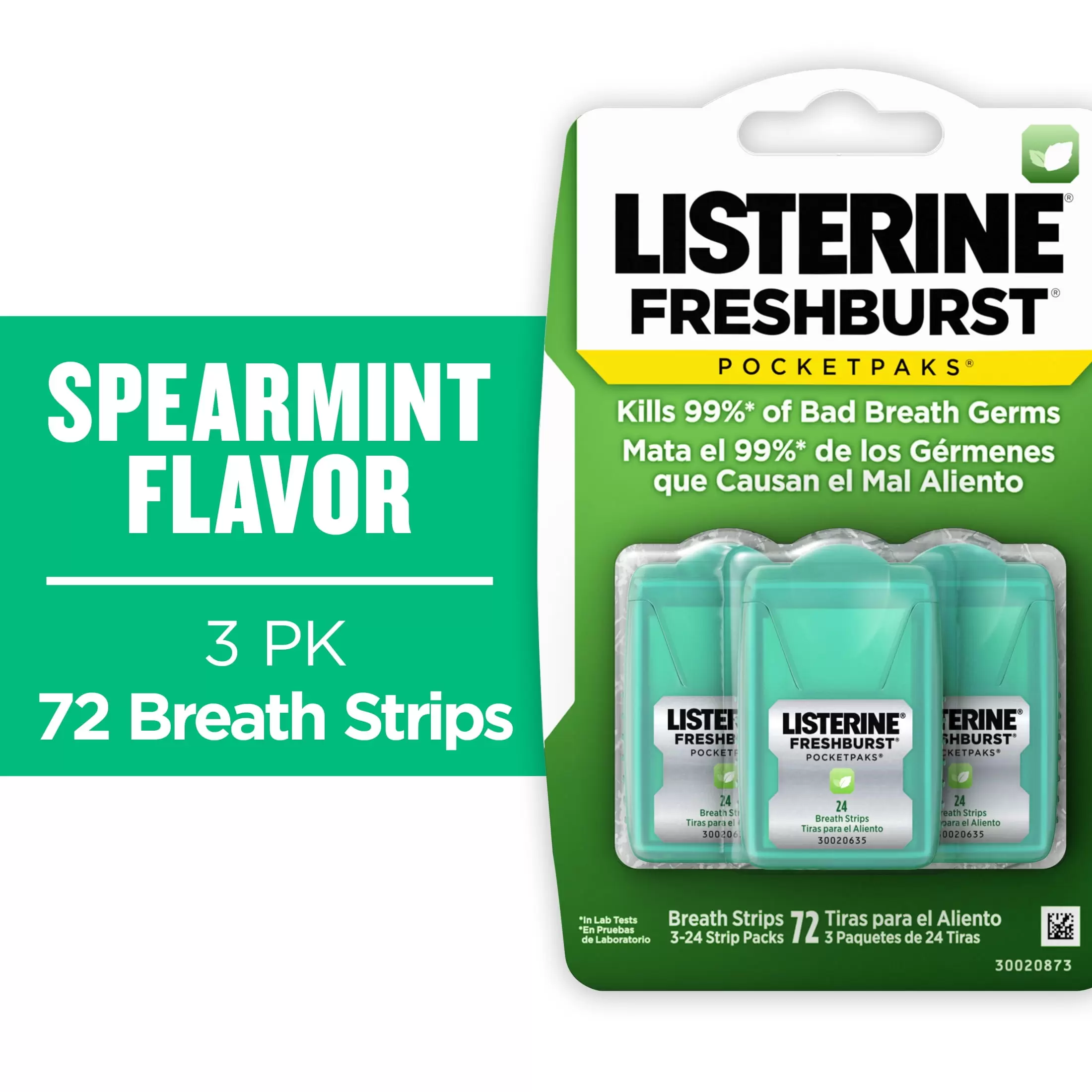 Listerine Freshburst PocketPaks Oral Care Breath Strips. Breath Spray Alternative. 24 Ct. 3 pack