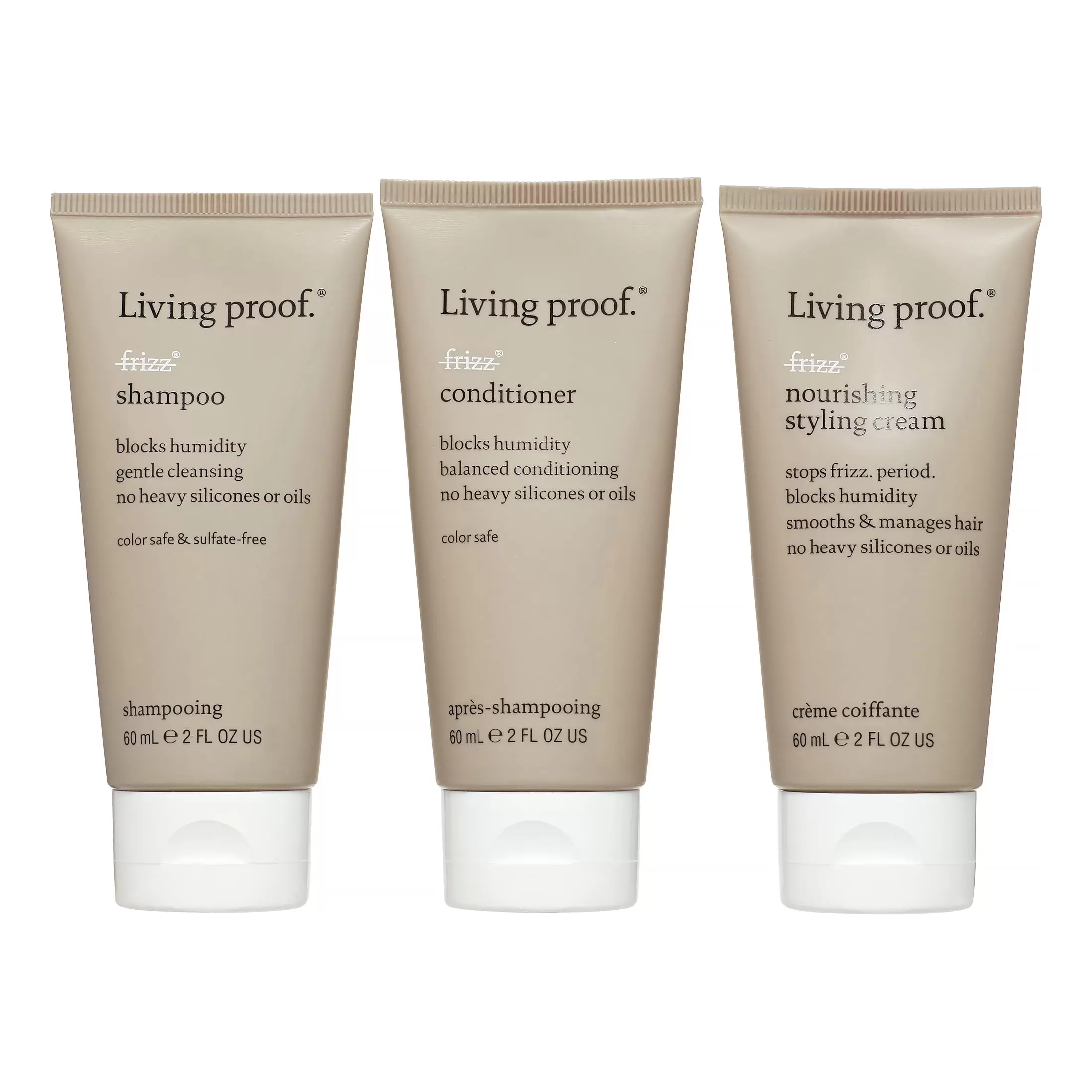 Living Proof No Frizz Travel Kit. 3 Count