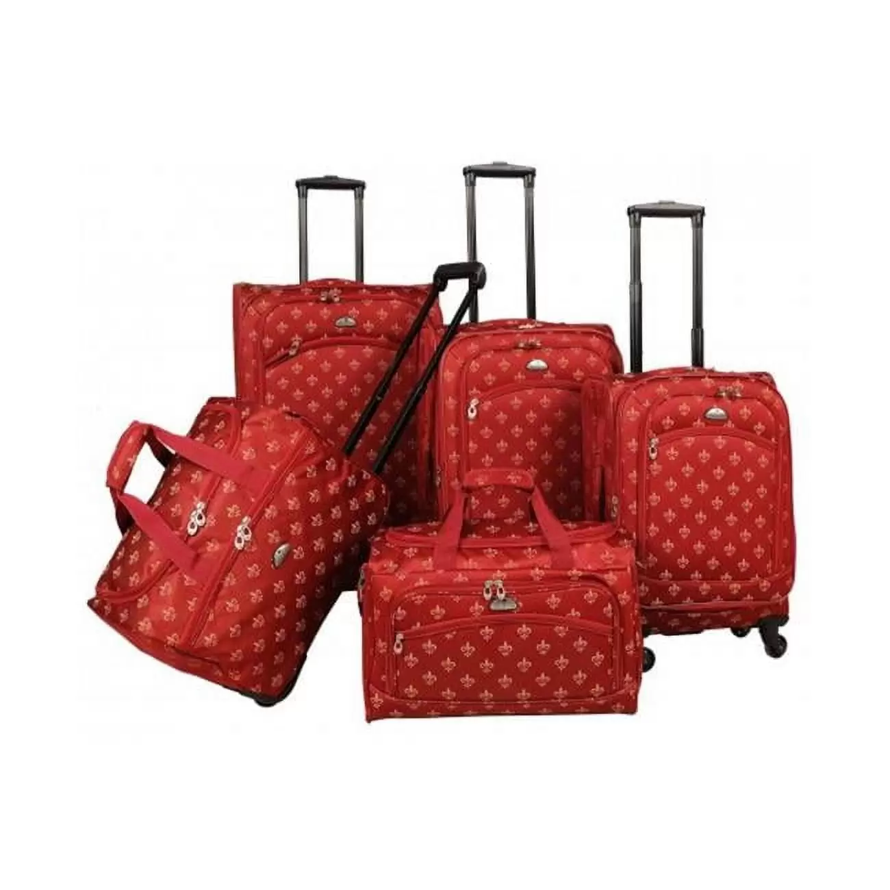 Long Lat Inc. AF 5P FleurDeLis LuggagSet Red