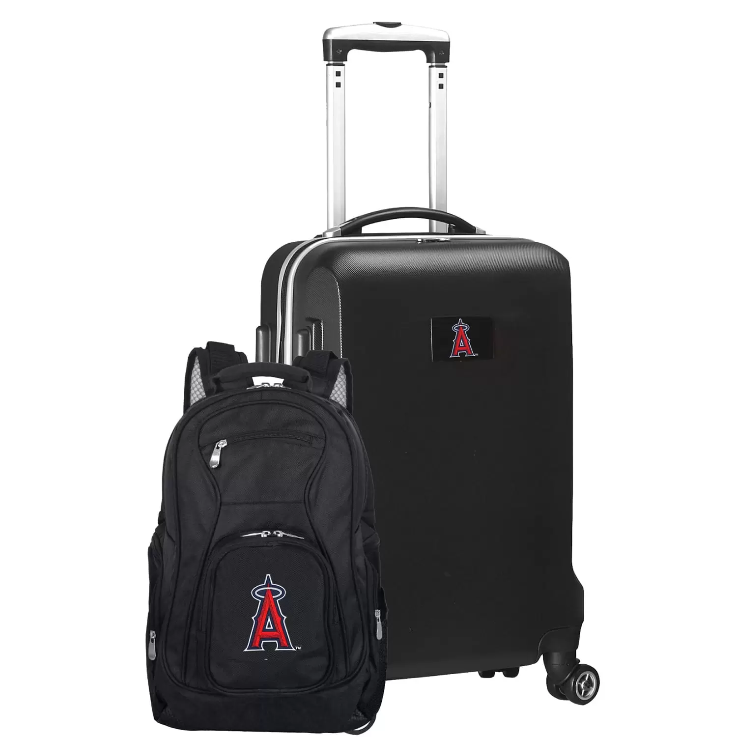 Los Angeles Angels Deluxe 2-Piece Backpack and Carry-On Set - Black