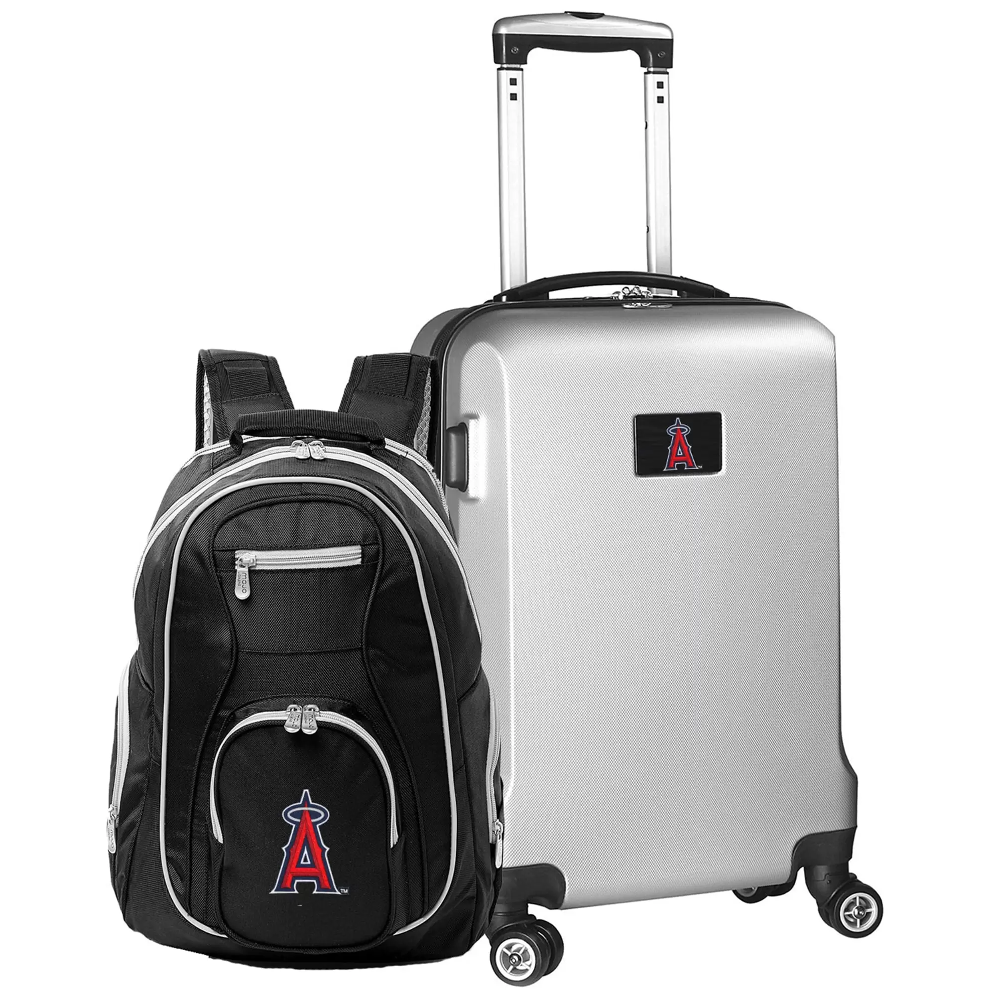 Los Angeles Angels Deluxe 2-Piece Backpack and Carry-On Set - Silver