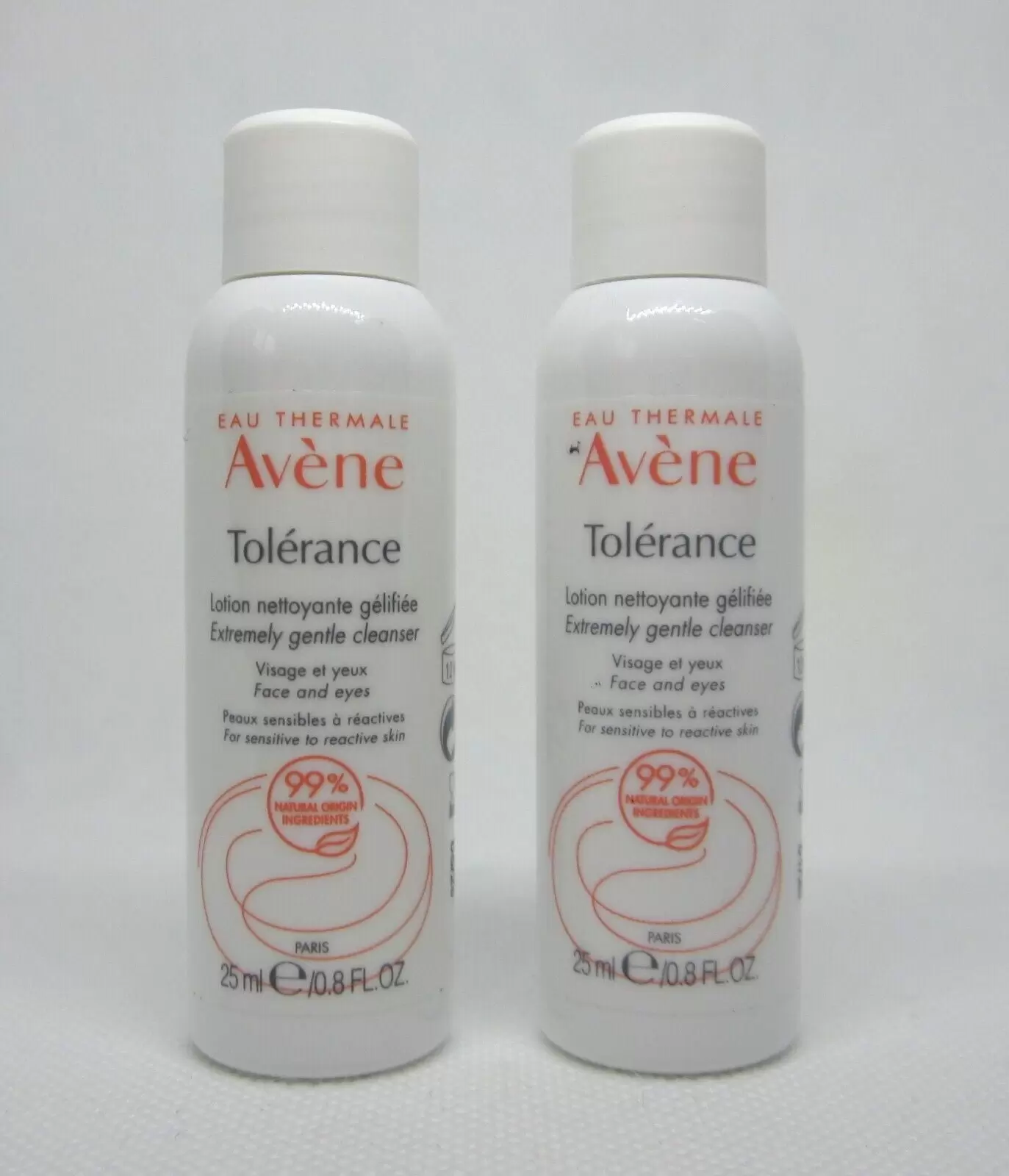 Lot (2) Eau Thermale Avene Tolerance Extremely Gentle Cleanser travel mini