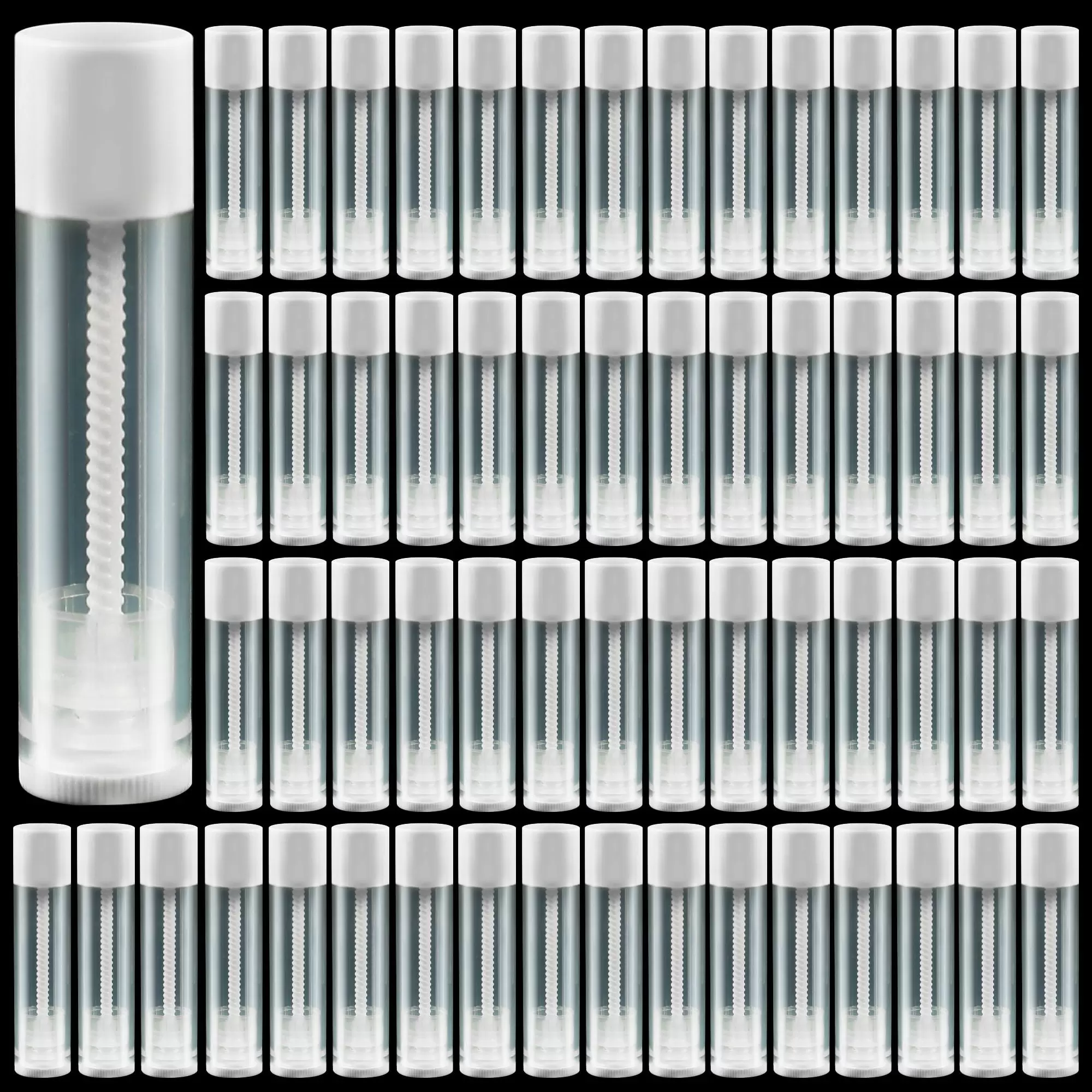 LotFancy 60Pcs Clear Lip Balm Empty Tubes Containers. 5.5ml (3/16 oz)