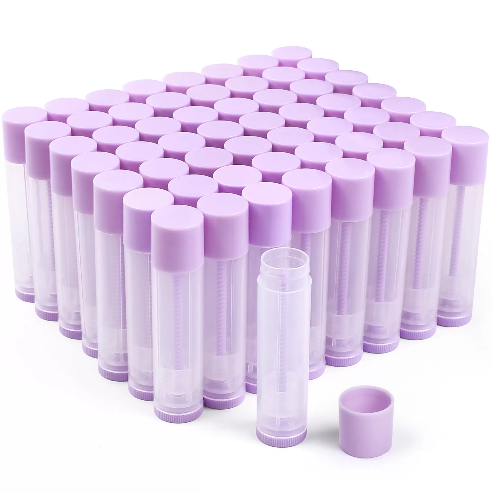 LotFancy Lip Balm Tubes Empty. 60Pcs 5.5ml (3/16 oz) Clear Plastic Lip Balm Container Tubes