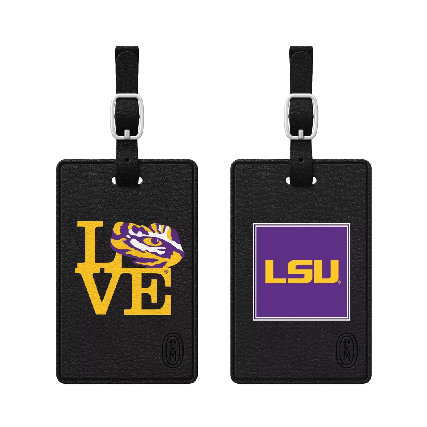 Louisiana State University Black Bag Tag. Classic+LOVE 2PK