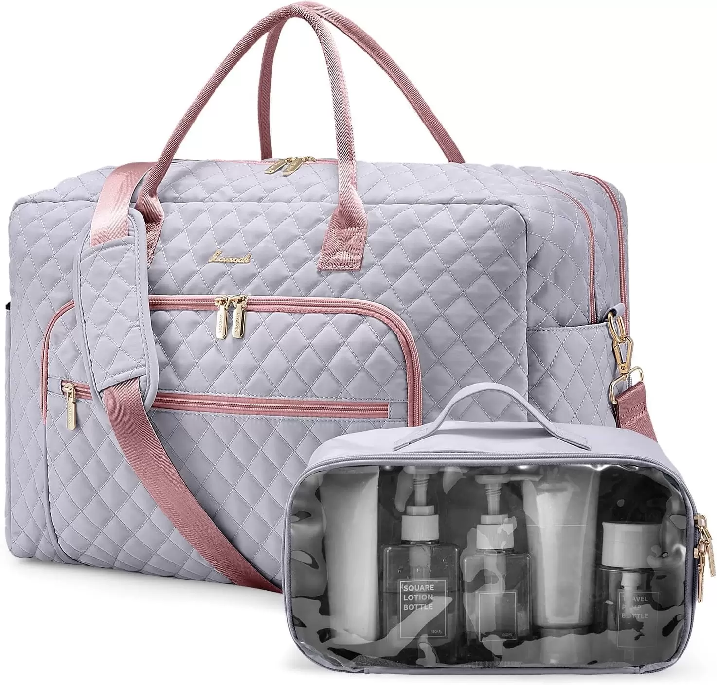 Lovevook Travel Duffle Bag.Carry-on Weekender Bag for Women with Separate Laptop Compartment.Yoga Gym Bag Hospital Overnight Bag with Dry/Wet Pocket Seperate Shoe Bag & Toiletry Bag