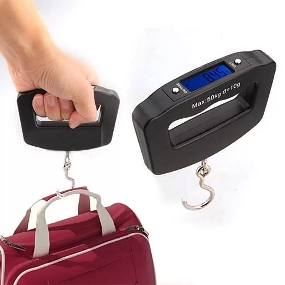 Ludlz Luggage Weight Scale.Electronic Fish Scale.LCD Display Portable Bag Scales Hanging Hook Scale 50Kg/10g LCD Digital Hanging Hook Weight Luggage Useful Electronic Scale