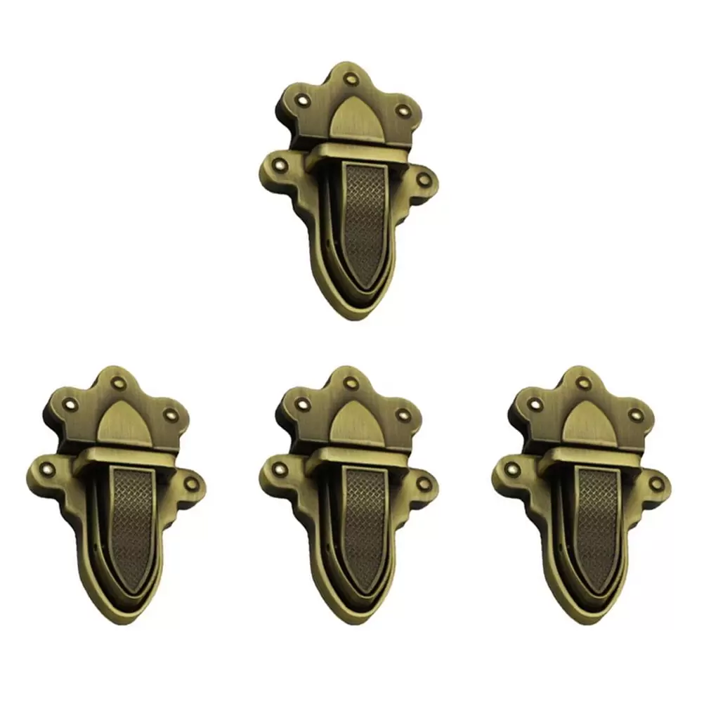 Guichaokj Luggage Accessories Lock Replacement Bag Closure Locks for Purse Clasp Mortise Metal Alloy 4 Pcs