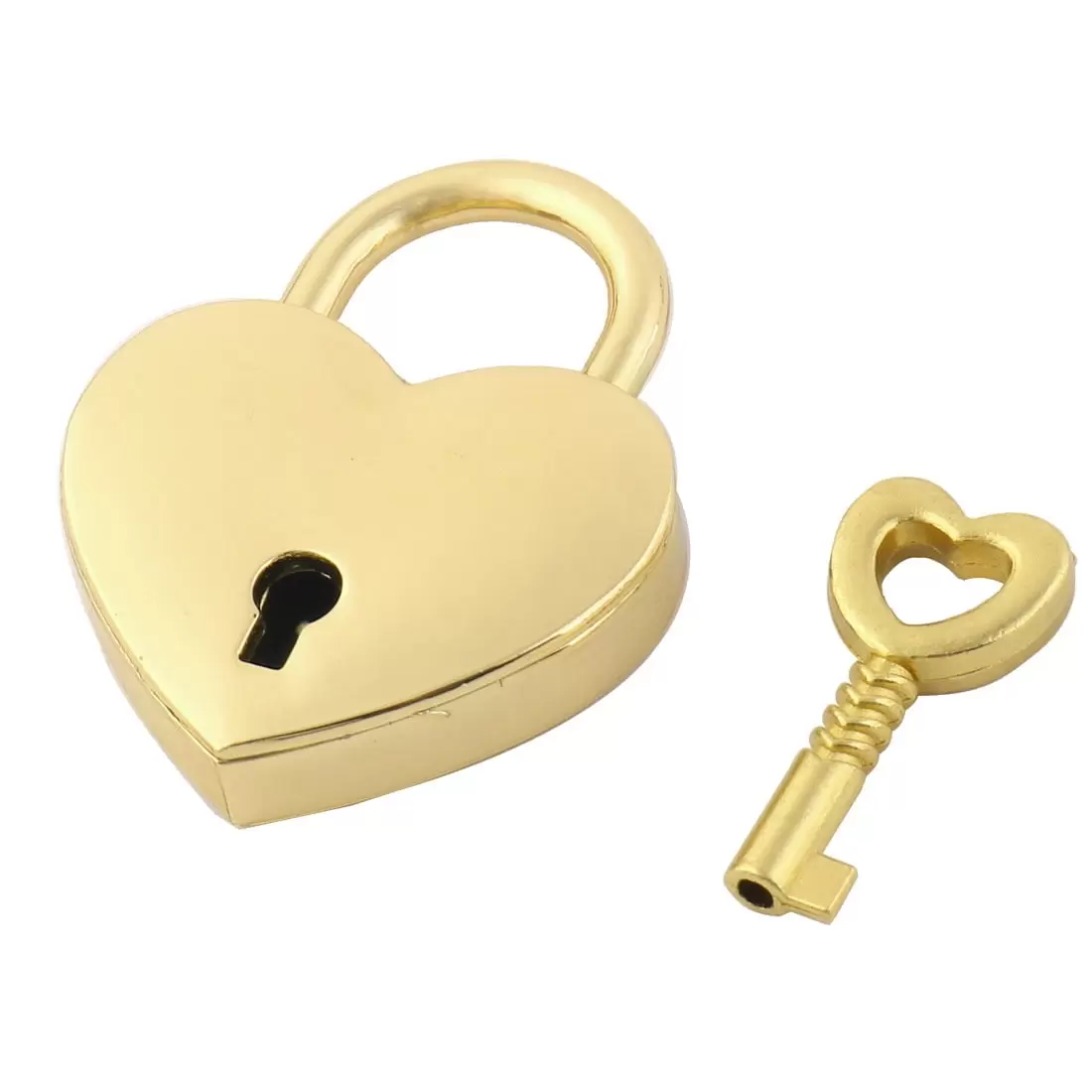 Luggage Bag Metal Heart Shaped Security Lock Padlock Gold Tone w