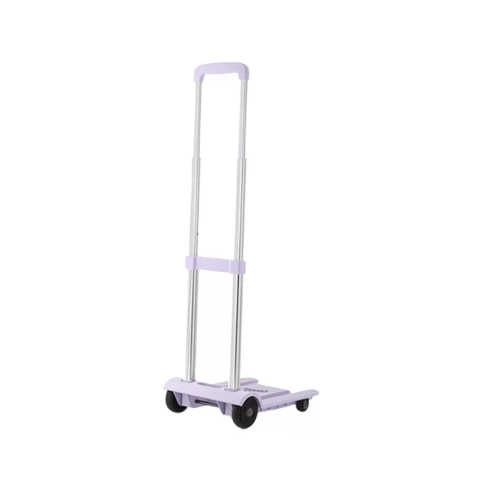 Luggage Cart Portable Adjustable Handle Compact Truck for Office Travel 4 wheels violet