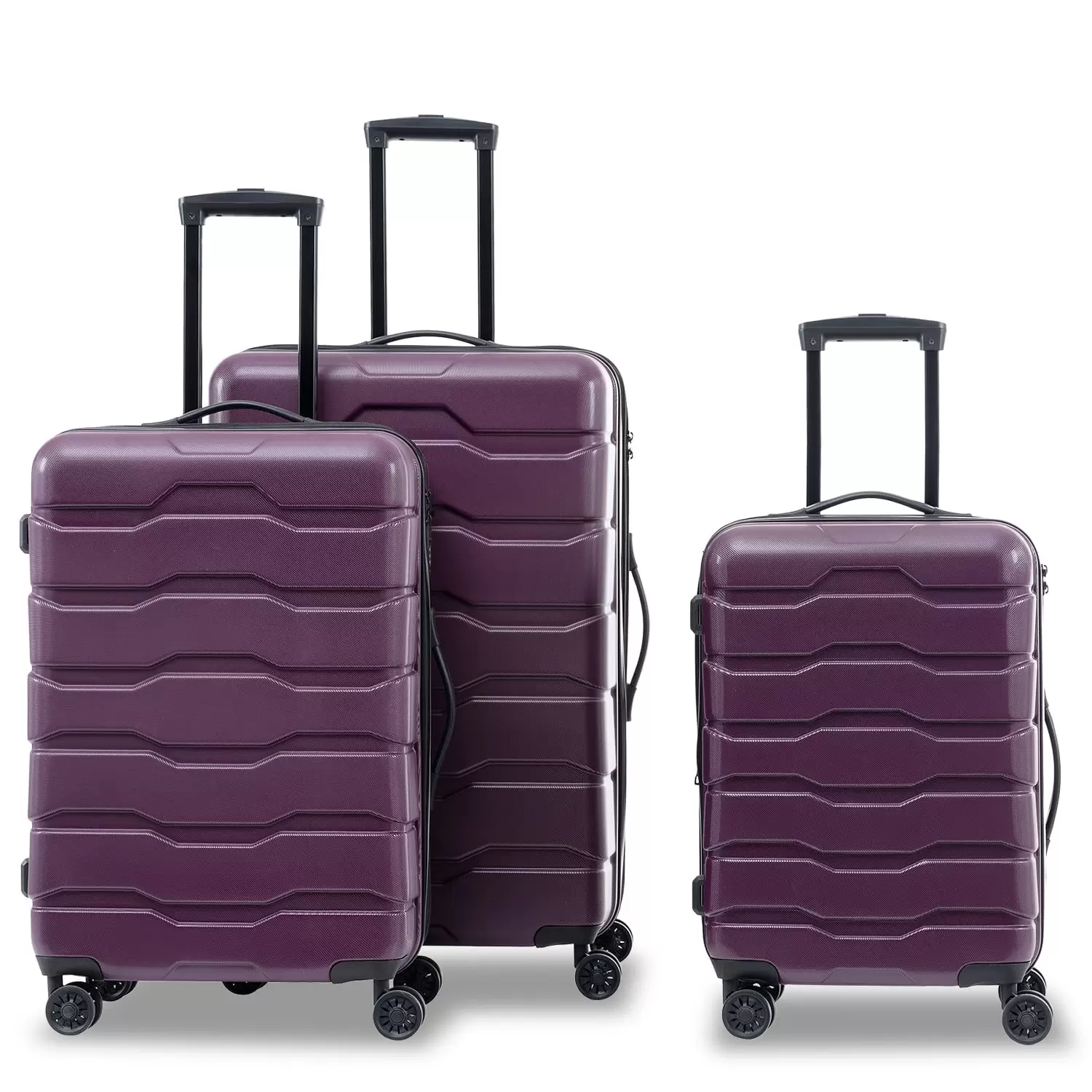 Luggage Set. 3 Pcs Expandable ABS Hardshell Suitcase Luggage Set with Spinner Wheels TSA Lock for Travel Business. 202428. Deep Purple