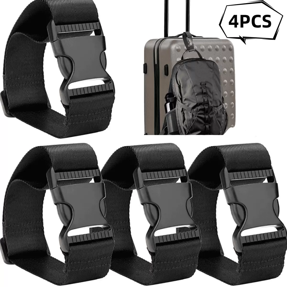 Luggage Strap Luggage Bundling Belt Adjustable Suitcase Belt Straps Accessories for Connecting Luggage