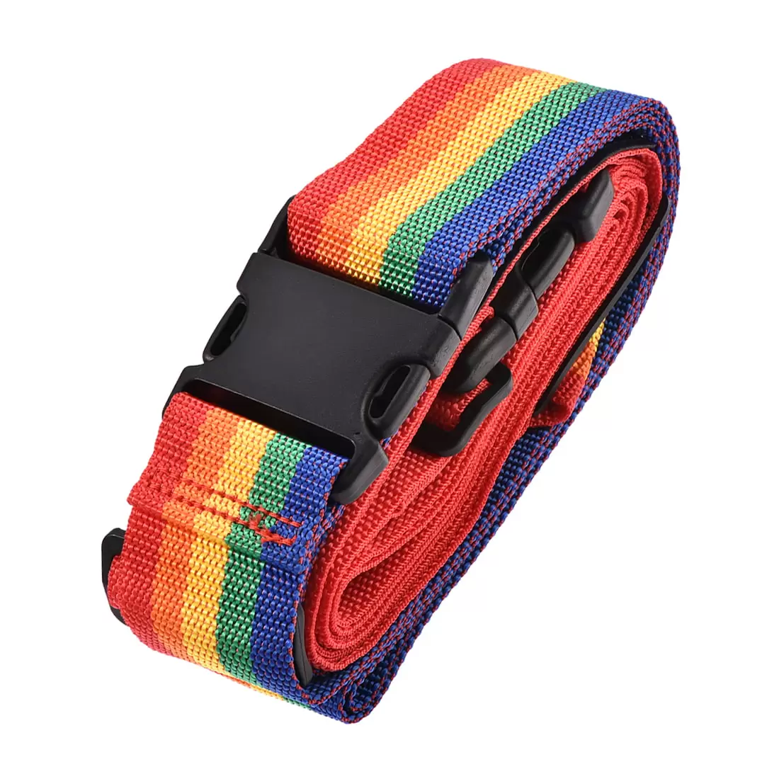 Luggage Strap Suitcase Belt with 2 Buckles. 2Mx5cm Cross Adjustable PP Travel Packing Accessory. Multi Color