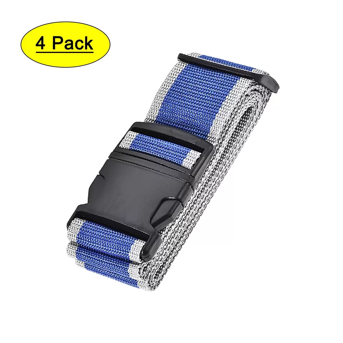 Luggage Straps Suitcase Belts with Buckle Label. 2Mx5cm Adjustable PP Travel Bag Packing Accessories Blue Gray 4Pcs