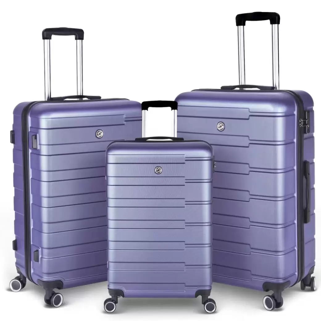 Luggage Suitcase 3 Piece Sets. Hardside Expandable Suitcase. Carry-on luggage with 360 Degree Spinner Wheels. 20/24/28. Lavender Purple