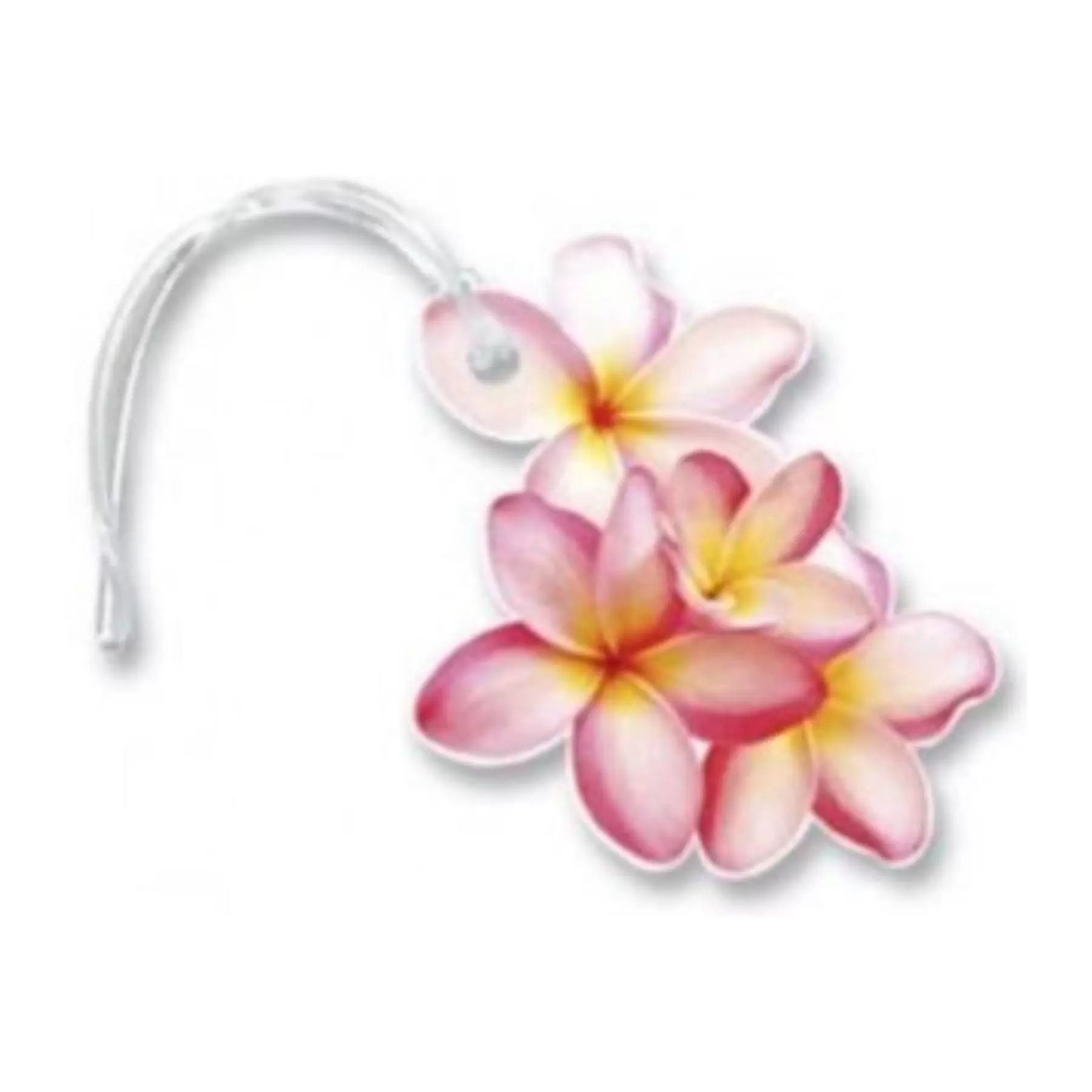 Luggage Tag Plumeria Pink. Yellow