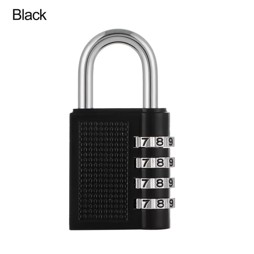 Luggage Weatherproof Protection Travel Suitcase Gym Bag Padlock Travel Locker Combination Lock 4 Digit Locker BLACK