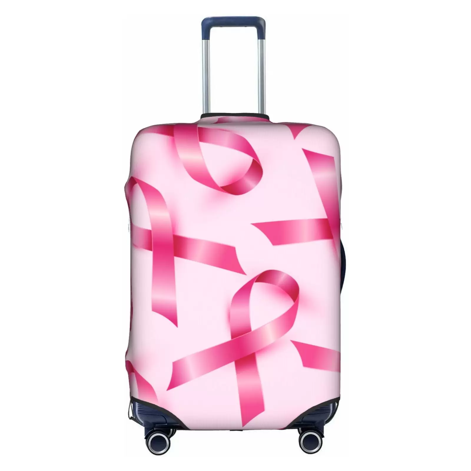 Lukts Breast Cancer Ribbons Awareness Elastic Travel Luggage Cover Suitcase Protector Bag.Anti-Scratch.Dust-Proof Washable Suitcase Sleeve For Kid Adult.S (For 18-32 Inch Luggage)