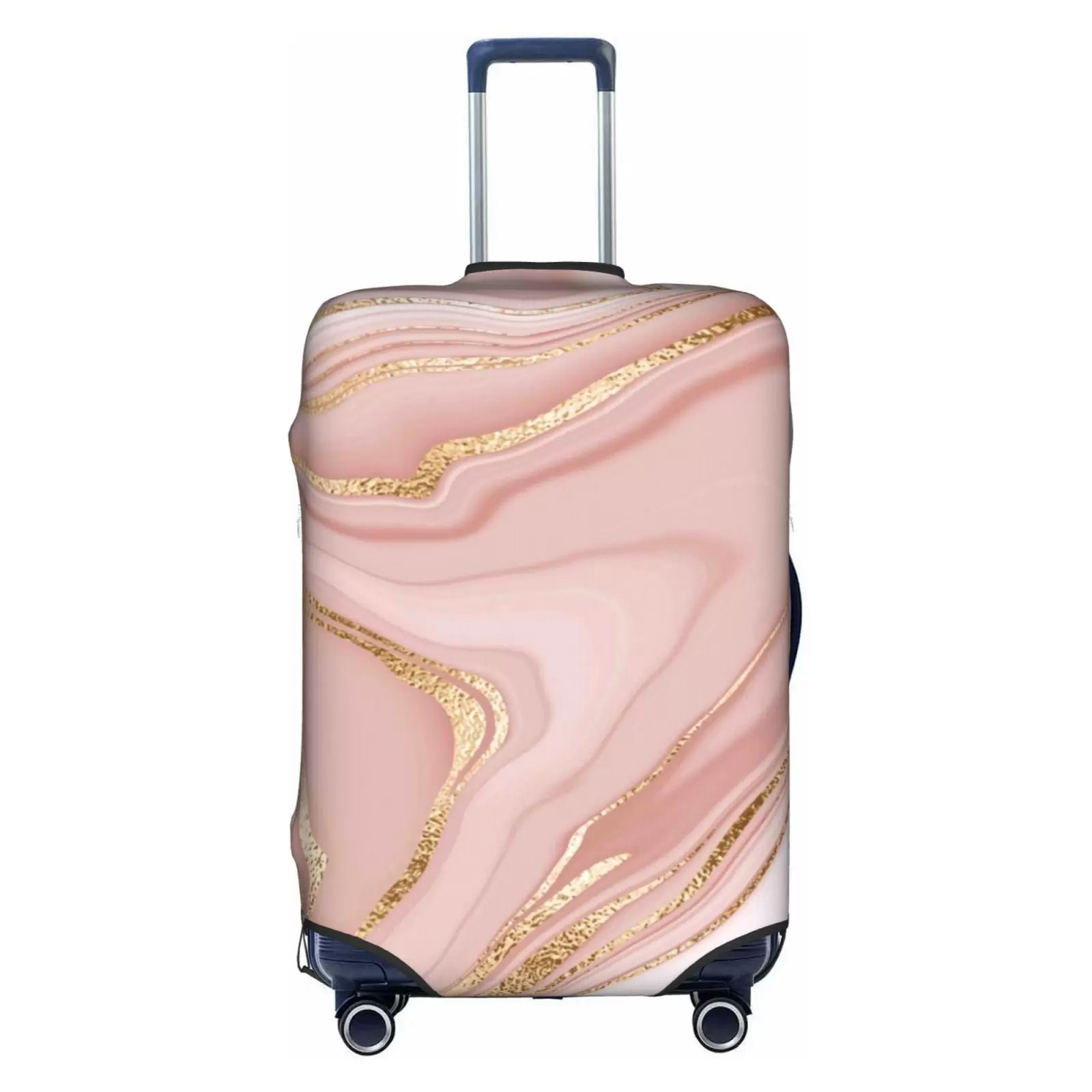 Lukts Rose Gold Glitter Splatter Elastic Travel Luggage Cover Suitcase Protector Bag.Anti-Scratch.Dust-Proof Washable Suitcase Sleeve For Kid Adult.S (For 18-32 Inch Luggage)