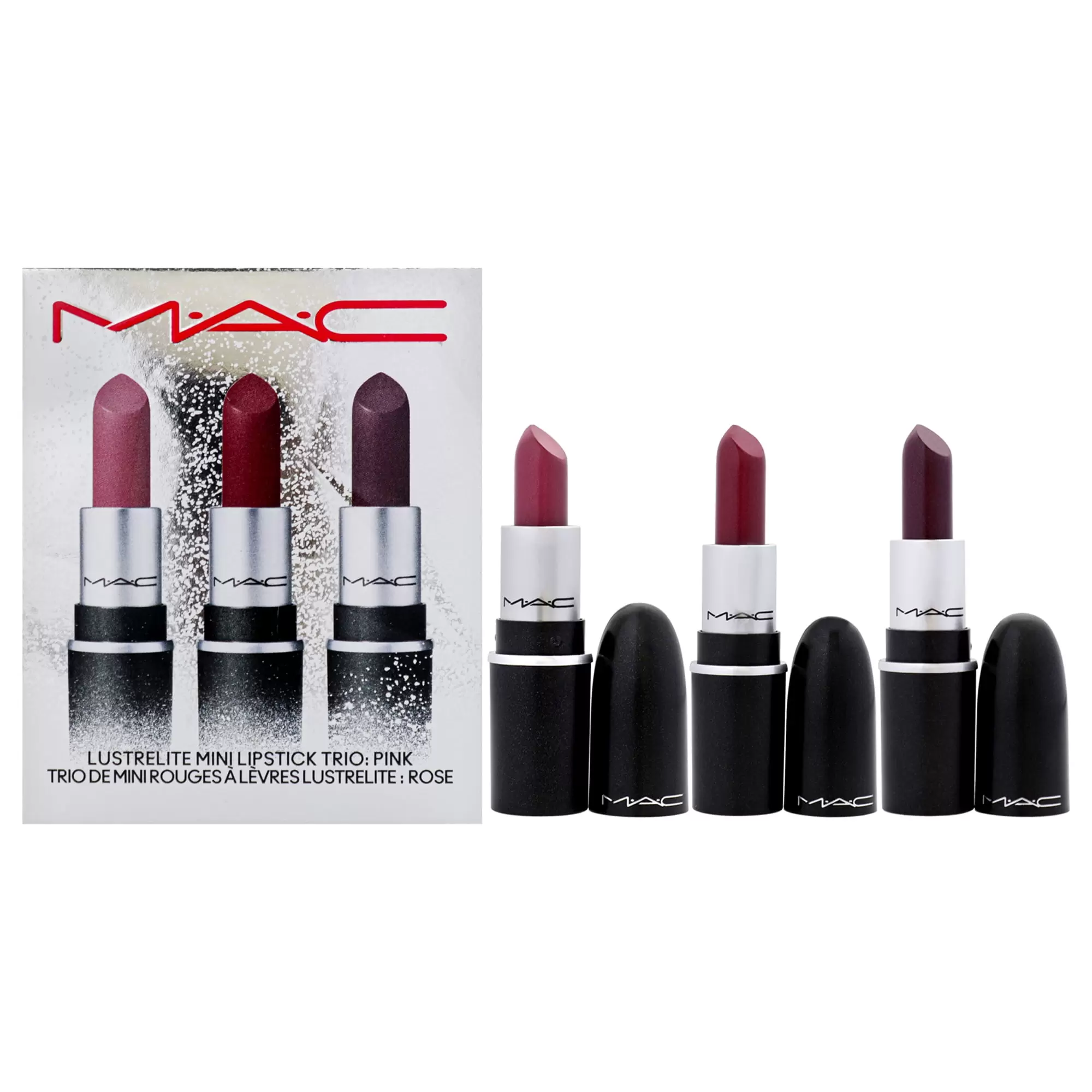 MAC Lustelite Mini Lipstick Trio - Pink . 3 Pc Lipstick