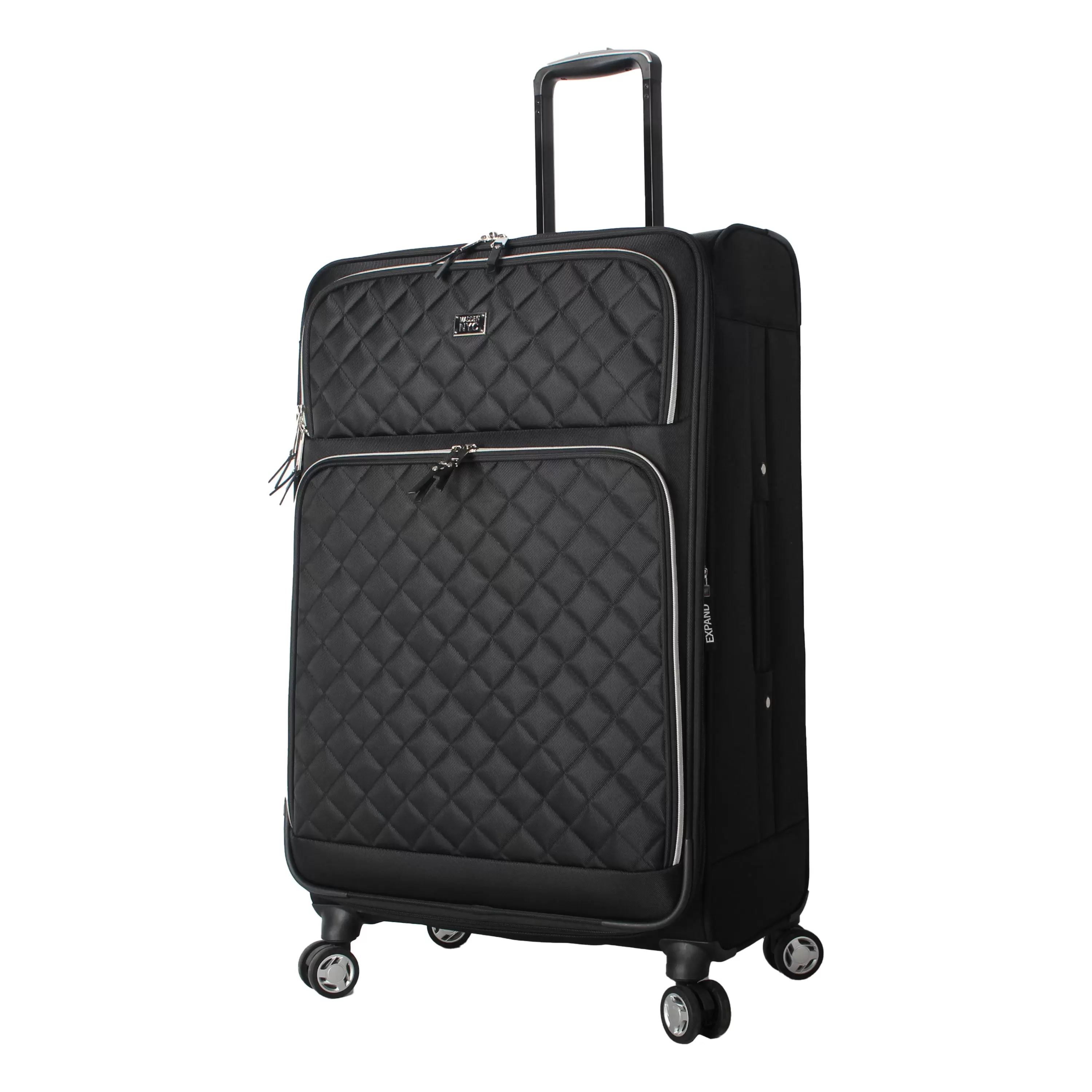 MADDEN NYC. Aesthetic Soft Side 28 Expandable Checked Luggage. Black