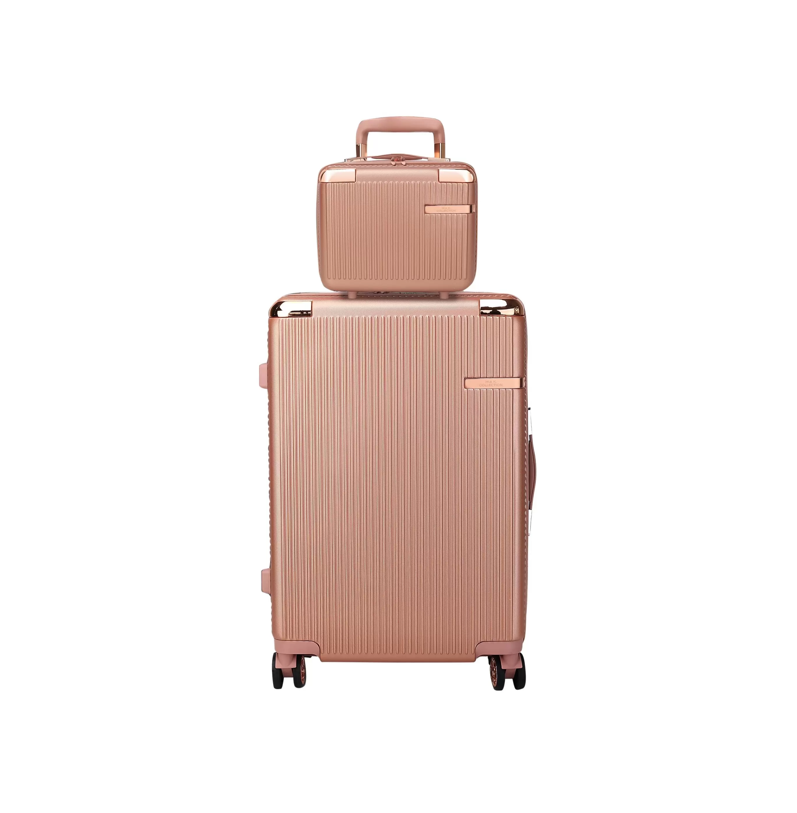 MKF Collection Tulum Carry-On Luggage Hardside. Luxurious Travel Suitcase by Mia K - Rose Gold