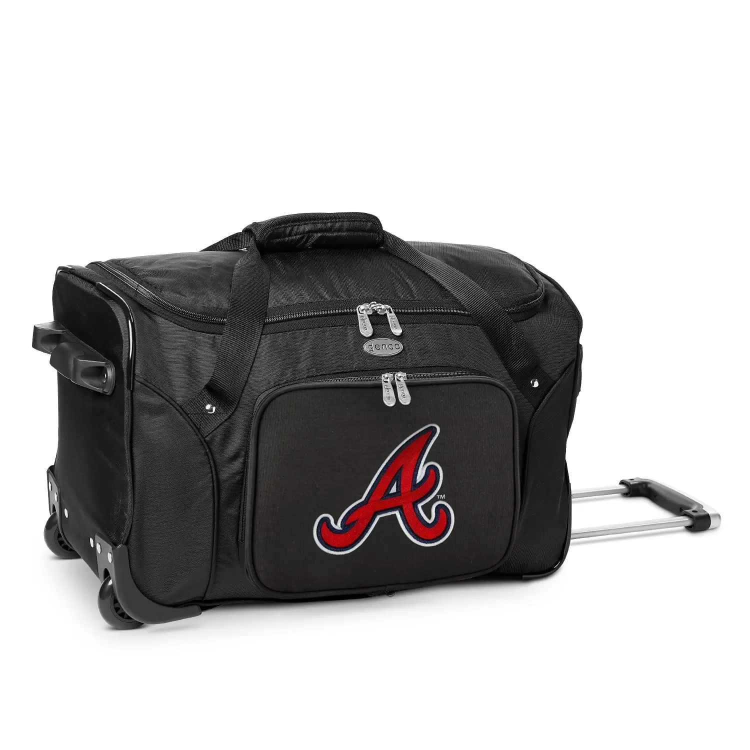 MOJO Black Atlanta Braves 22 2-Wheeled Duffel Bag