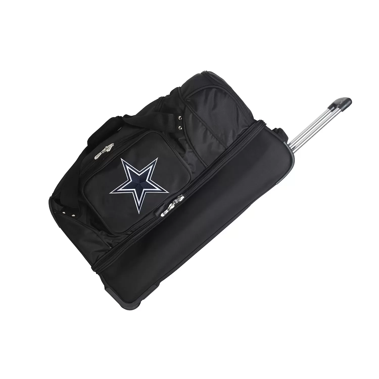 MOJO Dallas Cowboys Black 27'' 2-Wheel Drop Bottom Rolling Duffel Bag