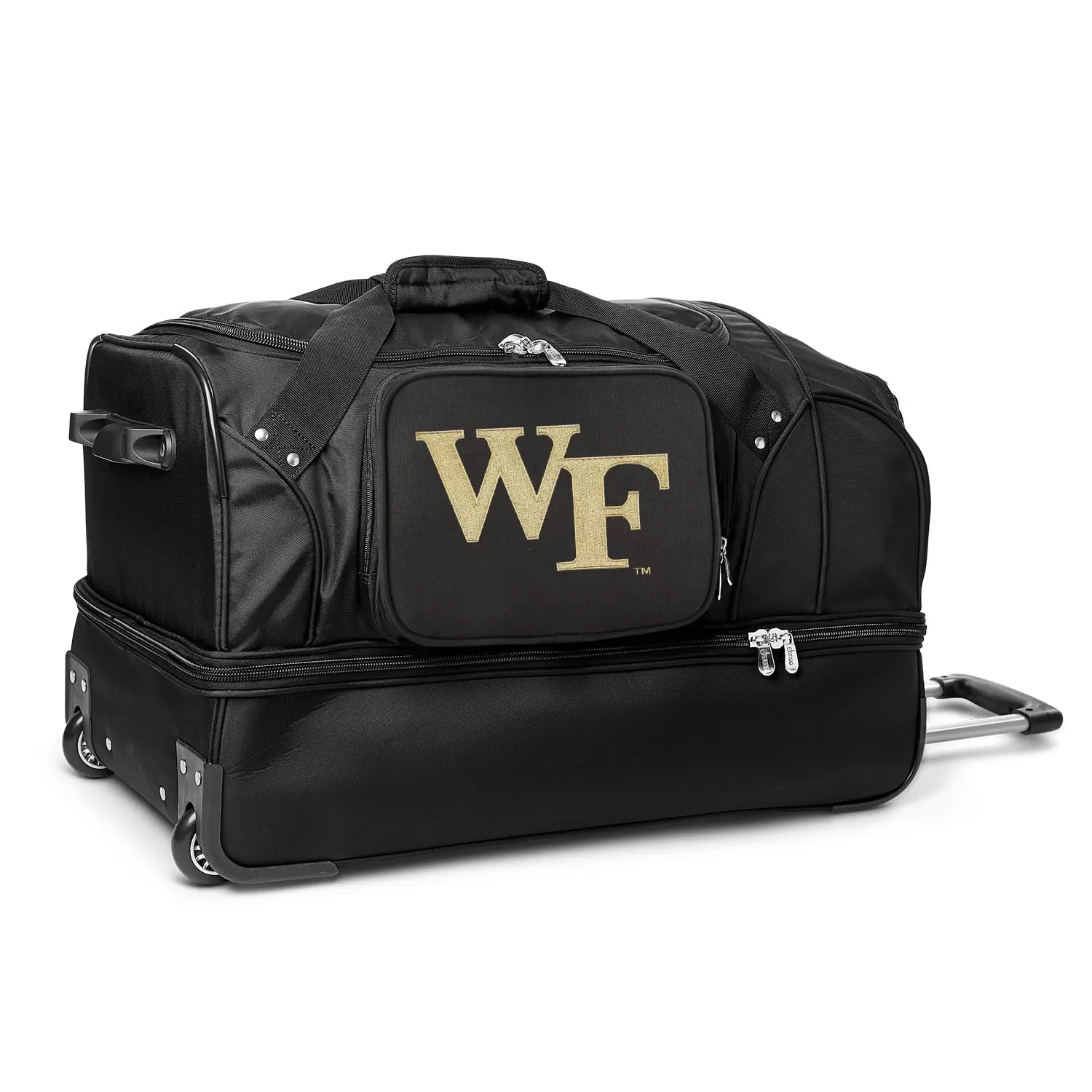 MOJO Wake Forest Demon Deacons Black 27'' 2-Wheel Drop Bottom Rolling Duffel Bag