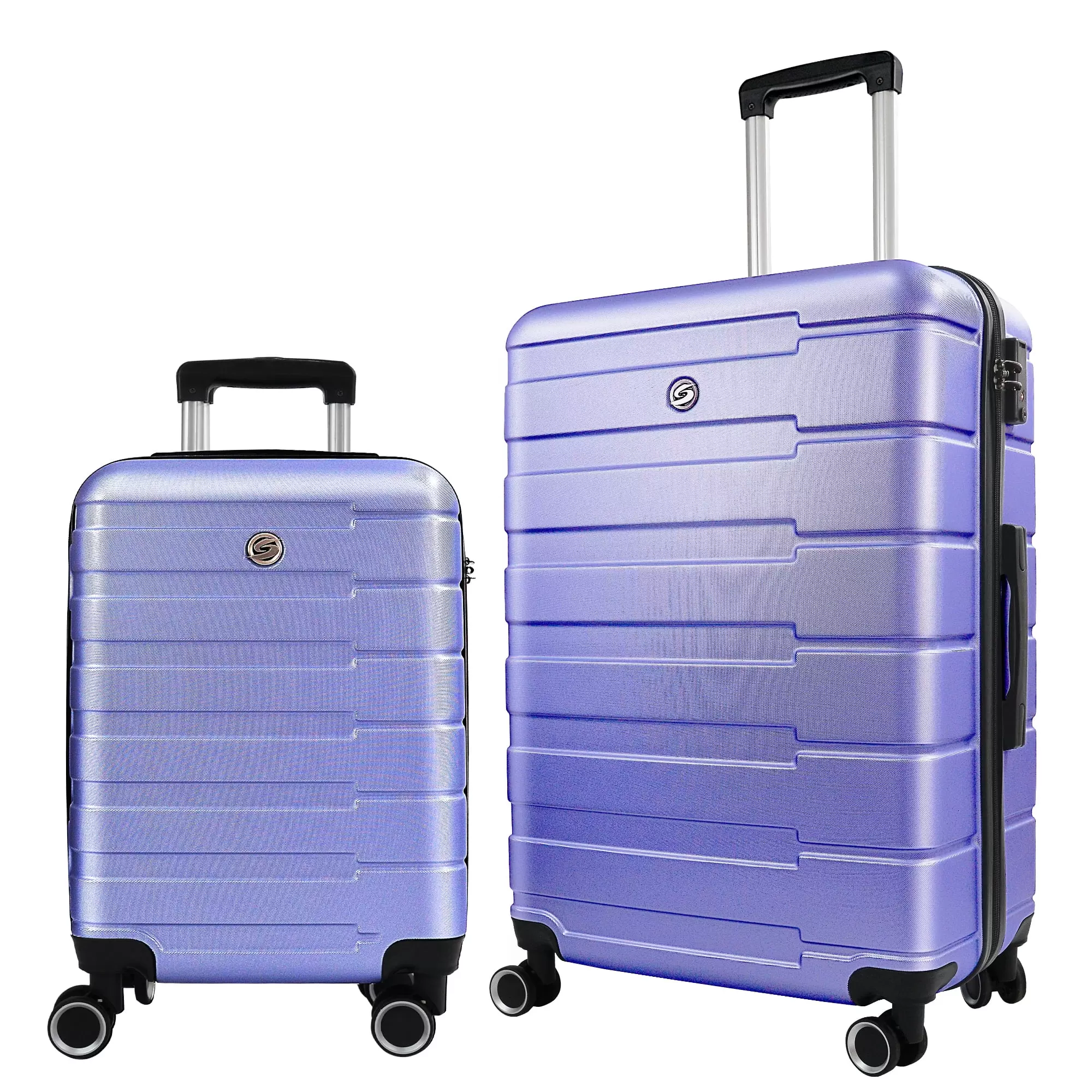 MOKUUD LUGGAGE Purple Luggage Sets 2 Piece. 20 inch 24 inch ABS Hardside Lightweight Suitcase