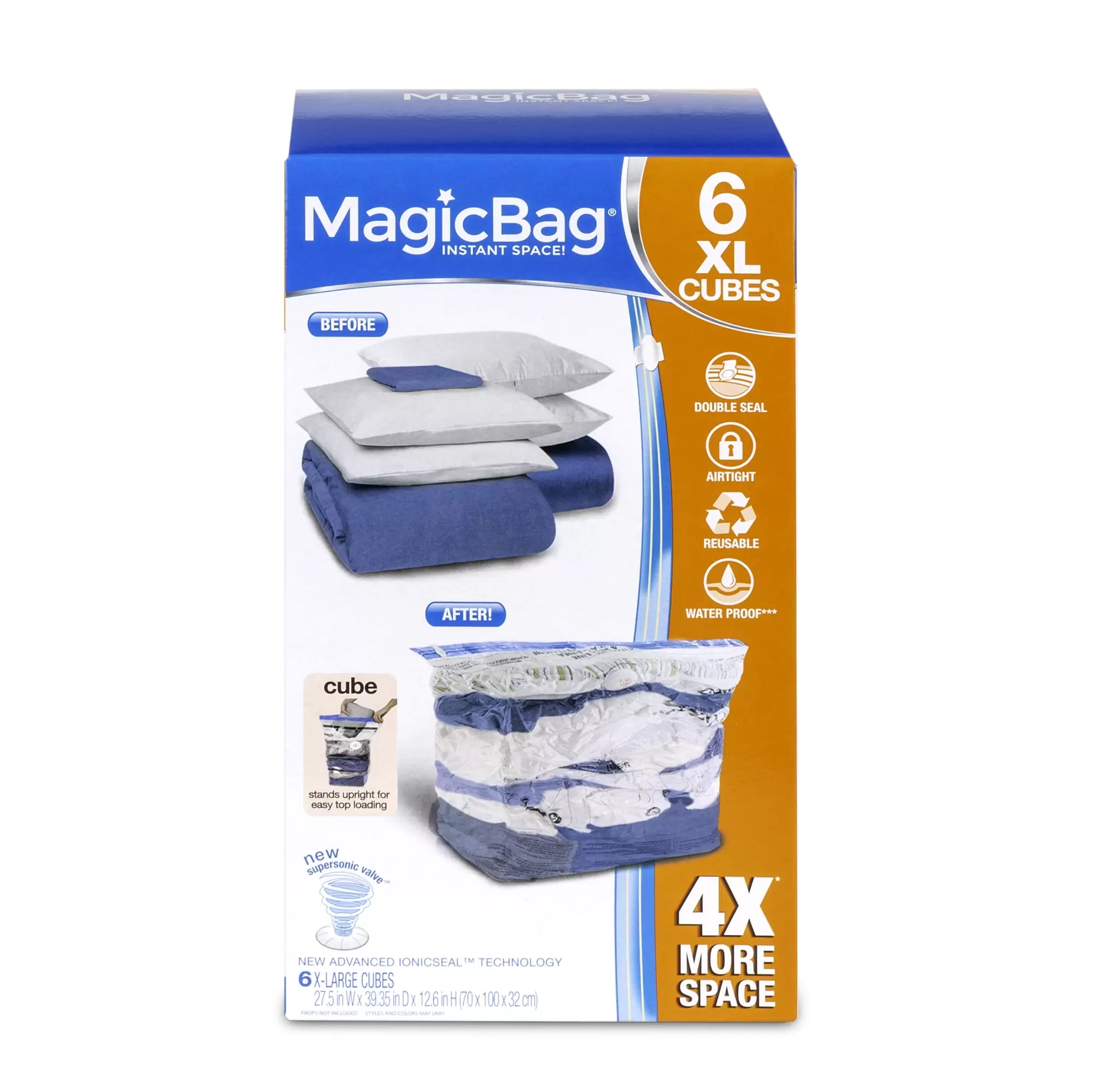 MagicBag by Smart Design Space Saver Vacuum Seal Storage Bags - Set of 6