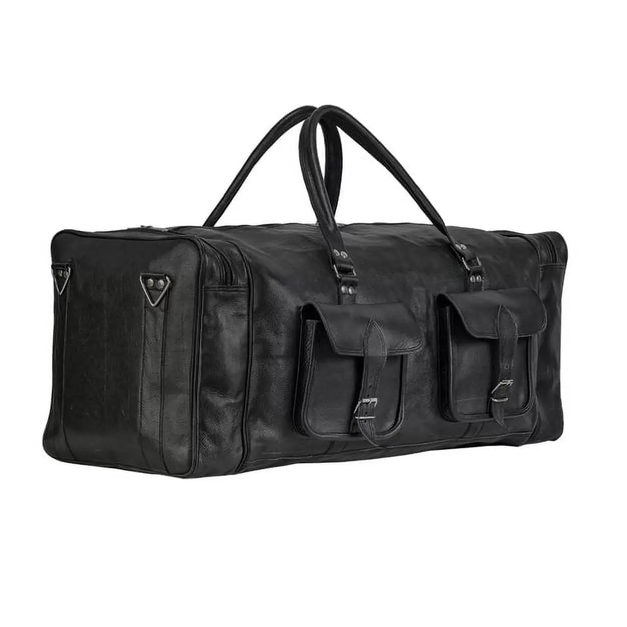 MaheTri 22 Full Grain Leather Duffel Travel Bag Sports Gym Bag Weekender Overnight for Unisex