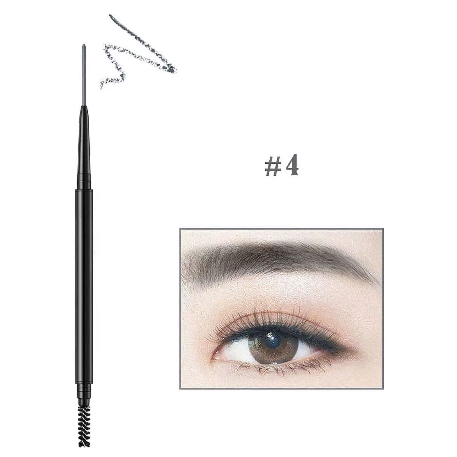 MakeUp4ever Waterproof Eyebrow Pencil Dual Ends Design with Eyebrow Brush Ultra Fine Shape Brow Fill Eyebrow Pencil(Gray)