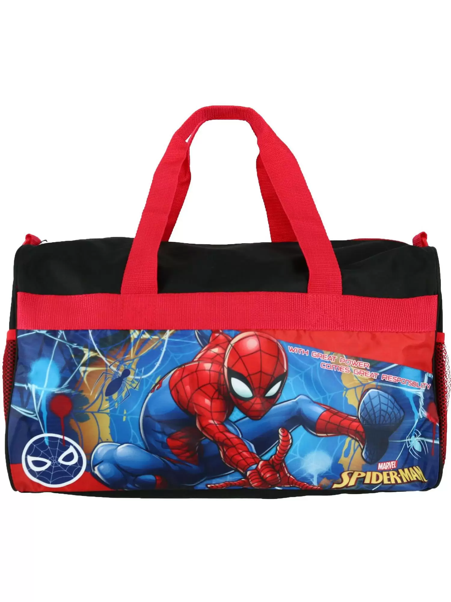 Marvel Boys Spider-Man Duffel Bag Carry-on 18 Black Red