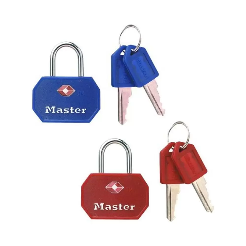 Master Lock 4681TBLR Solid Metal Tsa-Accepted Luggage Lock; Assorted Colors; 2 Pack