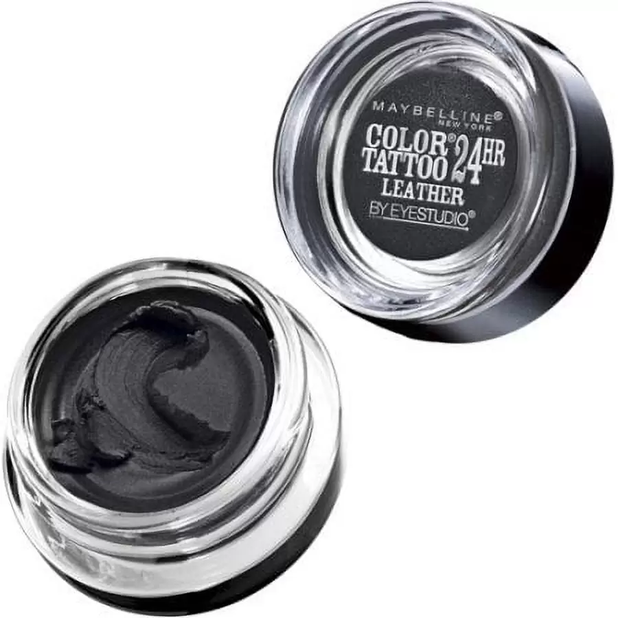 Maybelline Eyestudio ColorTattoo Leather 24HR Cream Eyeshadow. Dramatic Black. 0.14 Oz