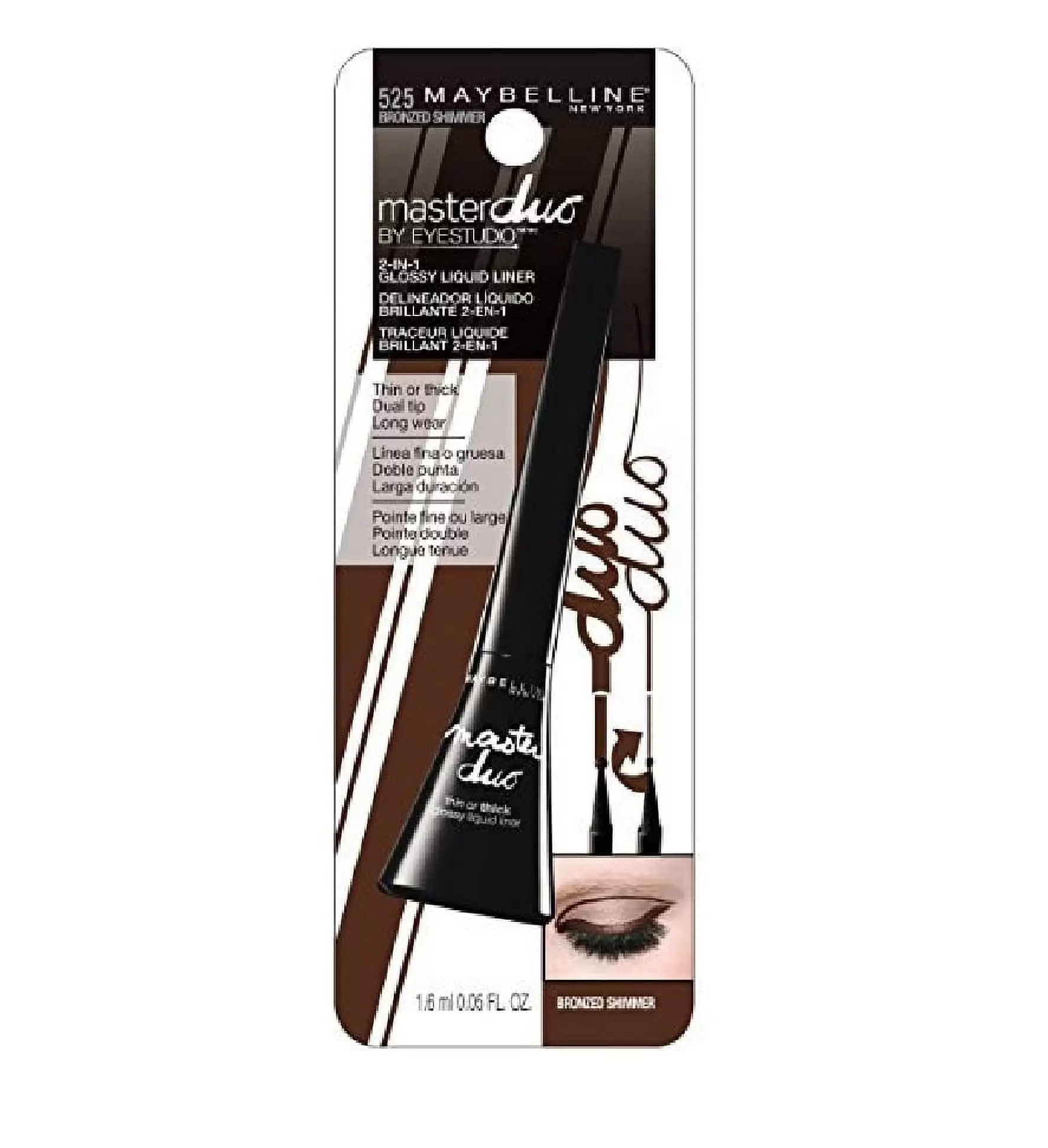 Maybelline Master Duo Eye Studio Glossy 2-in-1 Liquid Liner. Bronzed Shimmer