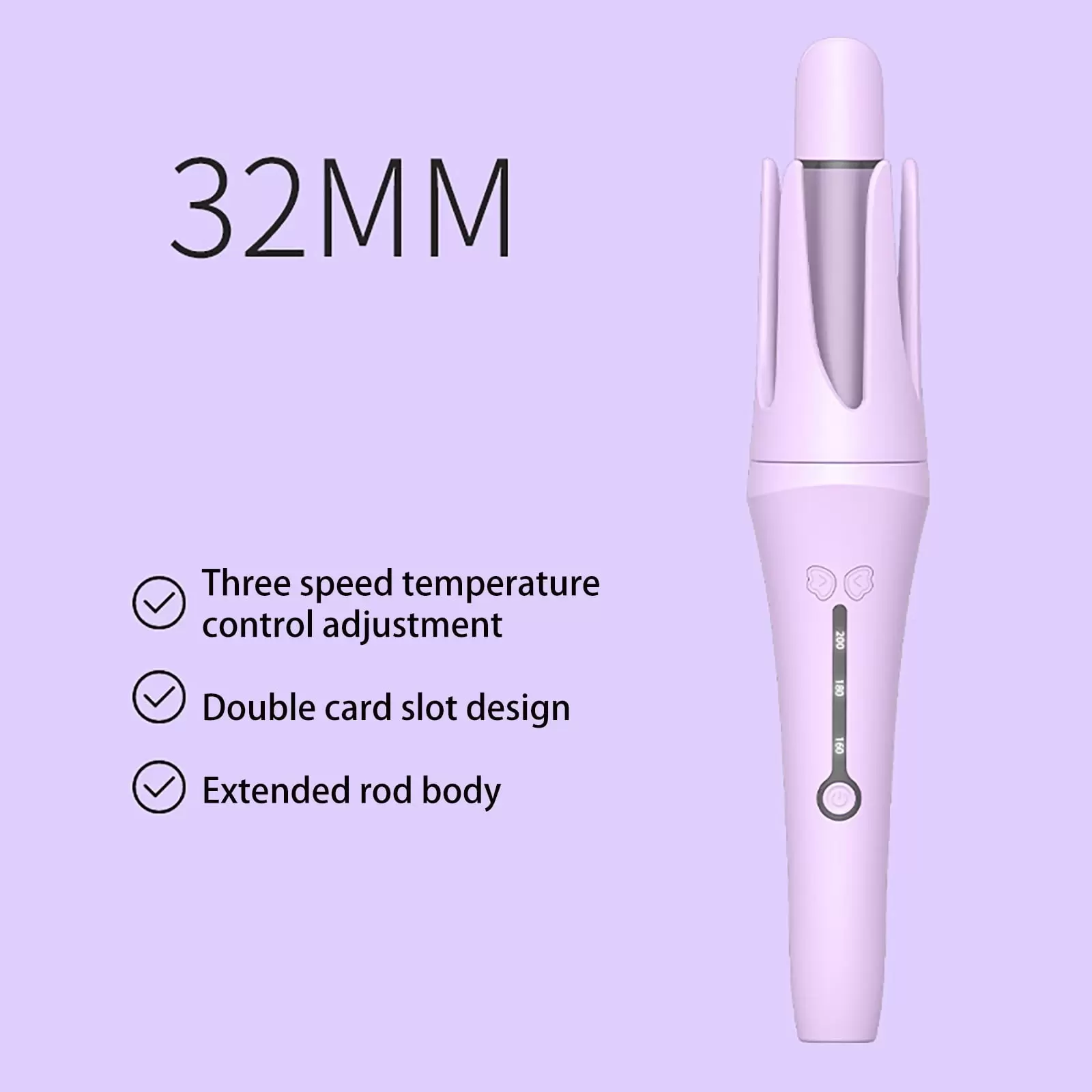 Melotizhi Curling Iron Beach Waver Travel Curling Wand Hair Curler Styling Tools 32mm Automatic Hair Curler Travel Automatic Curling Fast Heating Small Auto Rotating For 3 Tunable Temps Auto Shut Off