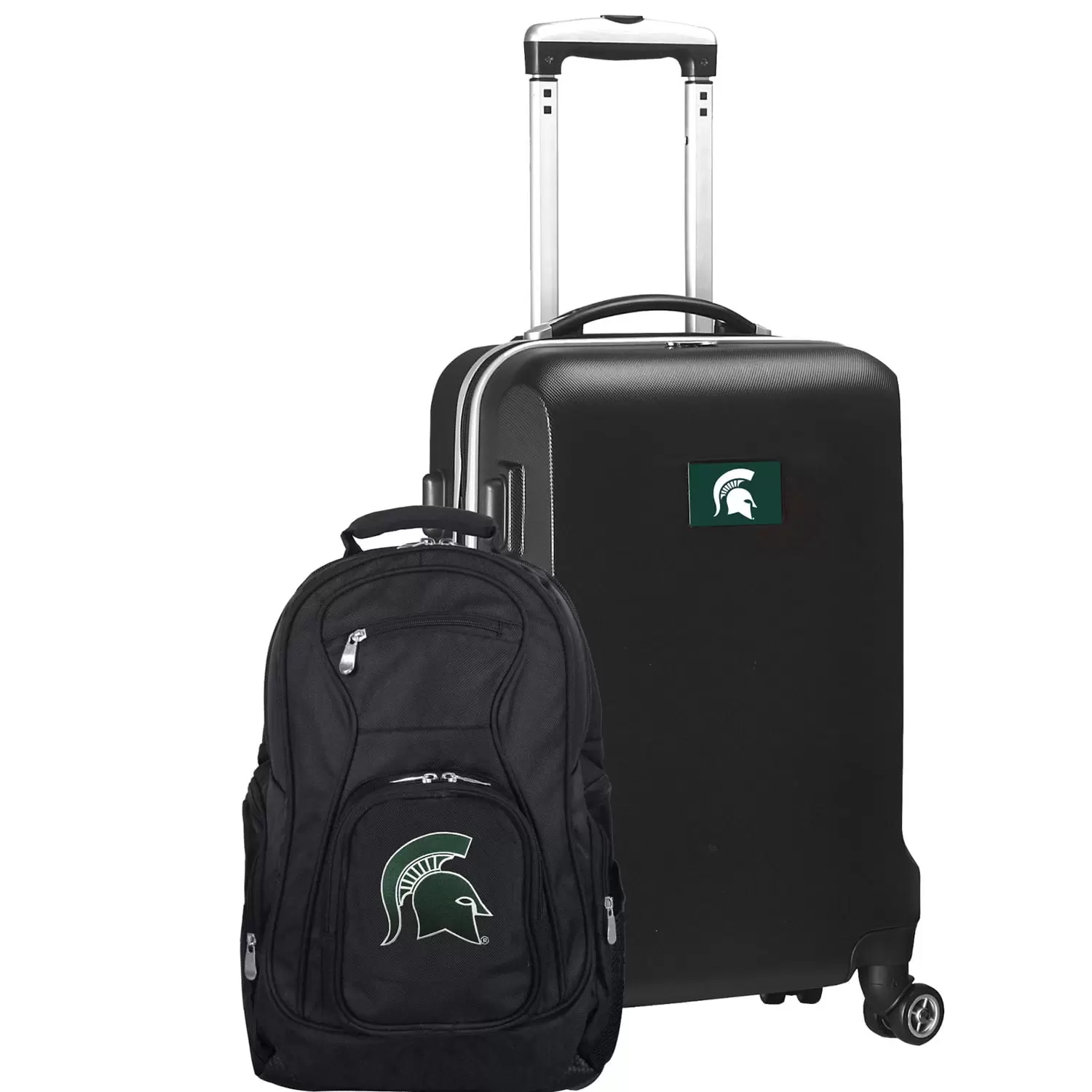 Michigan State Spartans Deluxe 2-Piece Backpack and Carry-On Set - Black