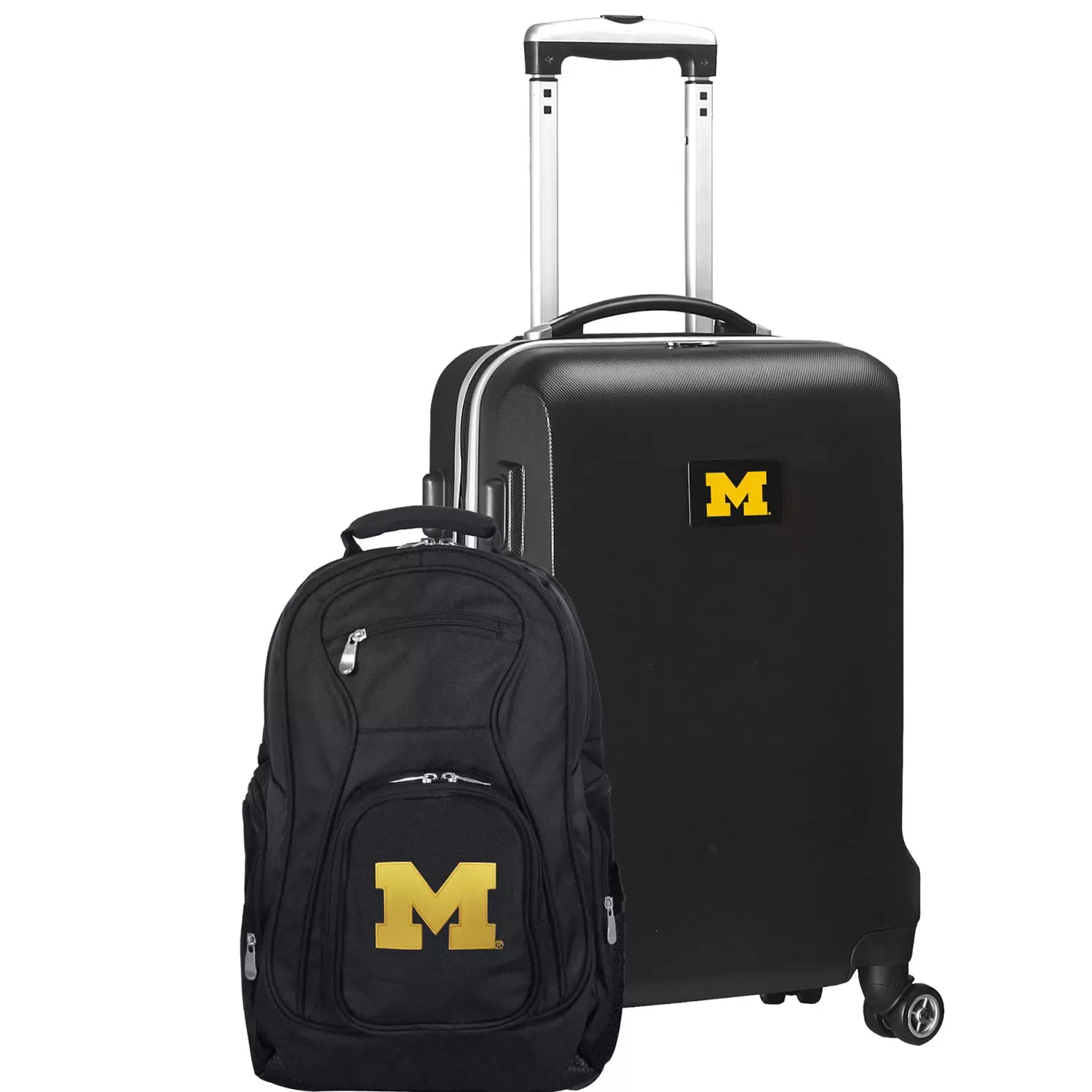 Michigan Wolverines Deluxe 2-Piece Backpack and Carry-On Set - Black