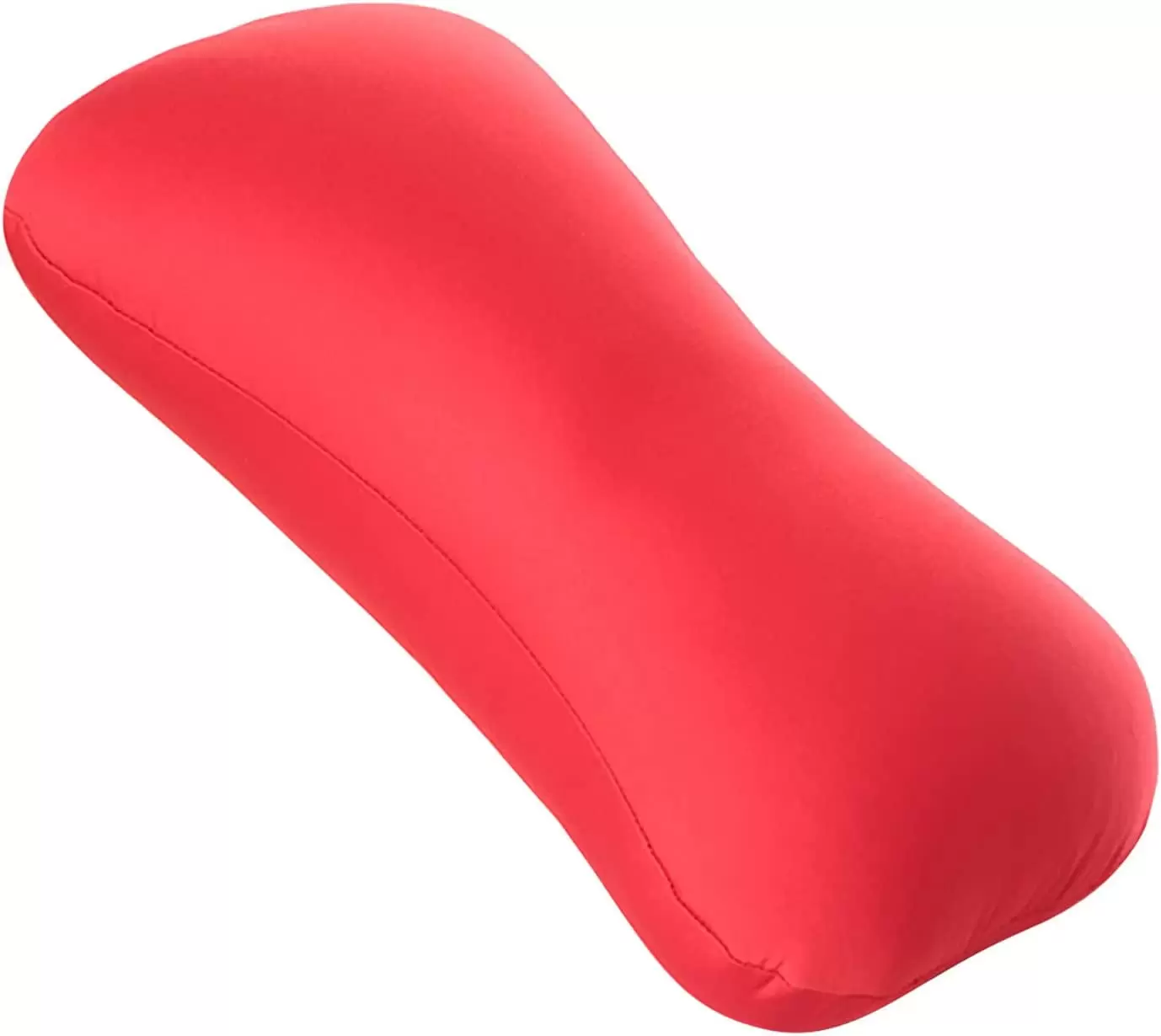 Microbead Bolster Pillow Squishy Cylinder Neck Support Pillow for Sleeping Bone Shape Travel Rest Tube Pillow Cushion for Head. Neck. Back Support Red 15 Inch