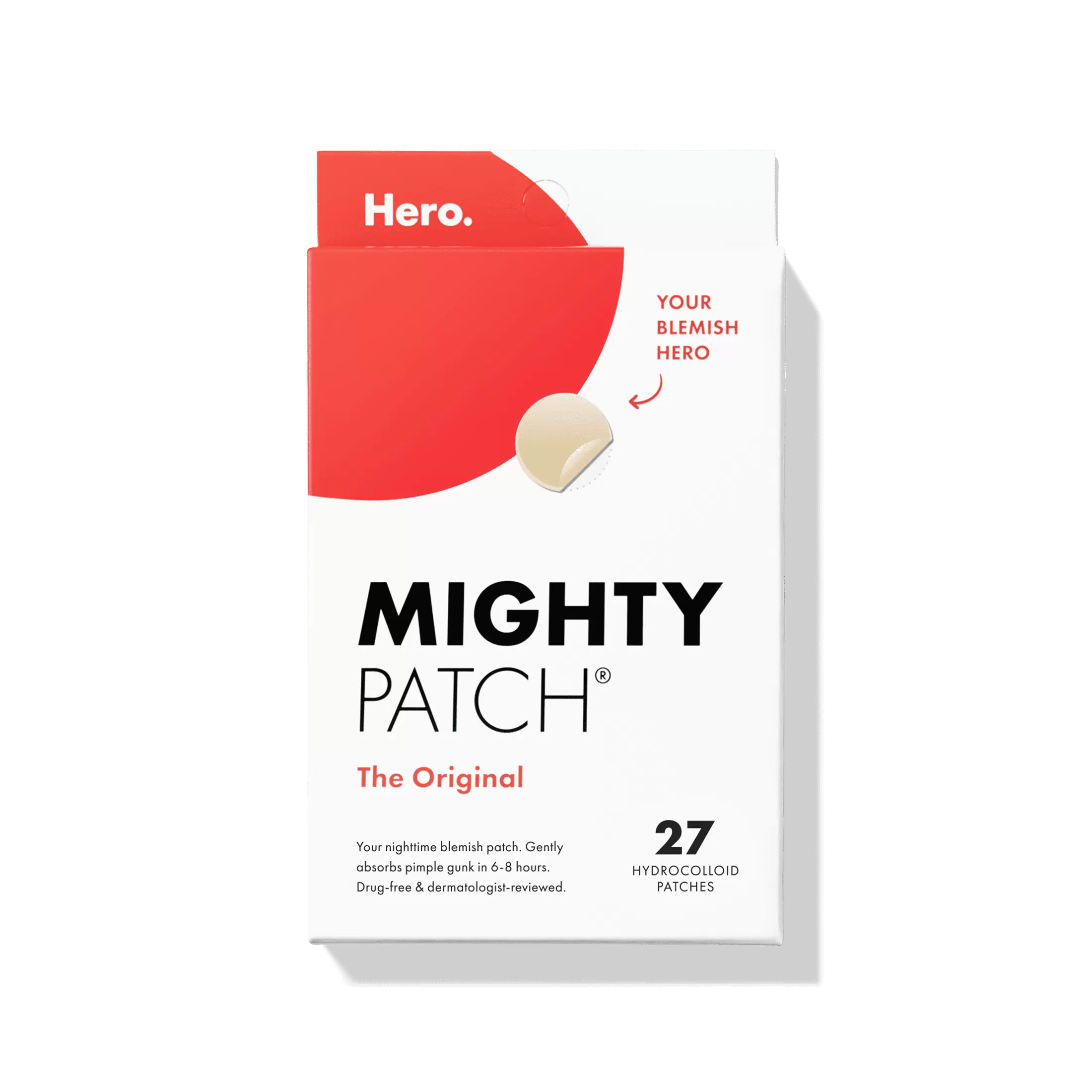 Mighty Patch by Hero Cosmetics Original Acne Pimple Patch Treatment with Hydrocolloid. 27 Count